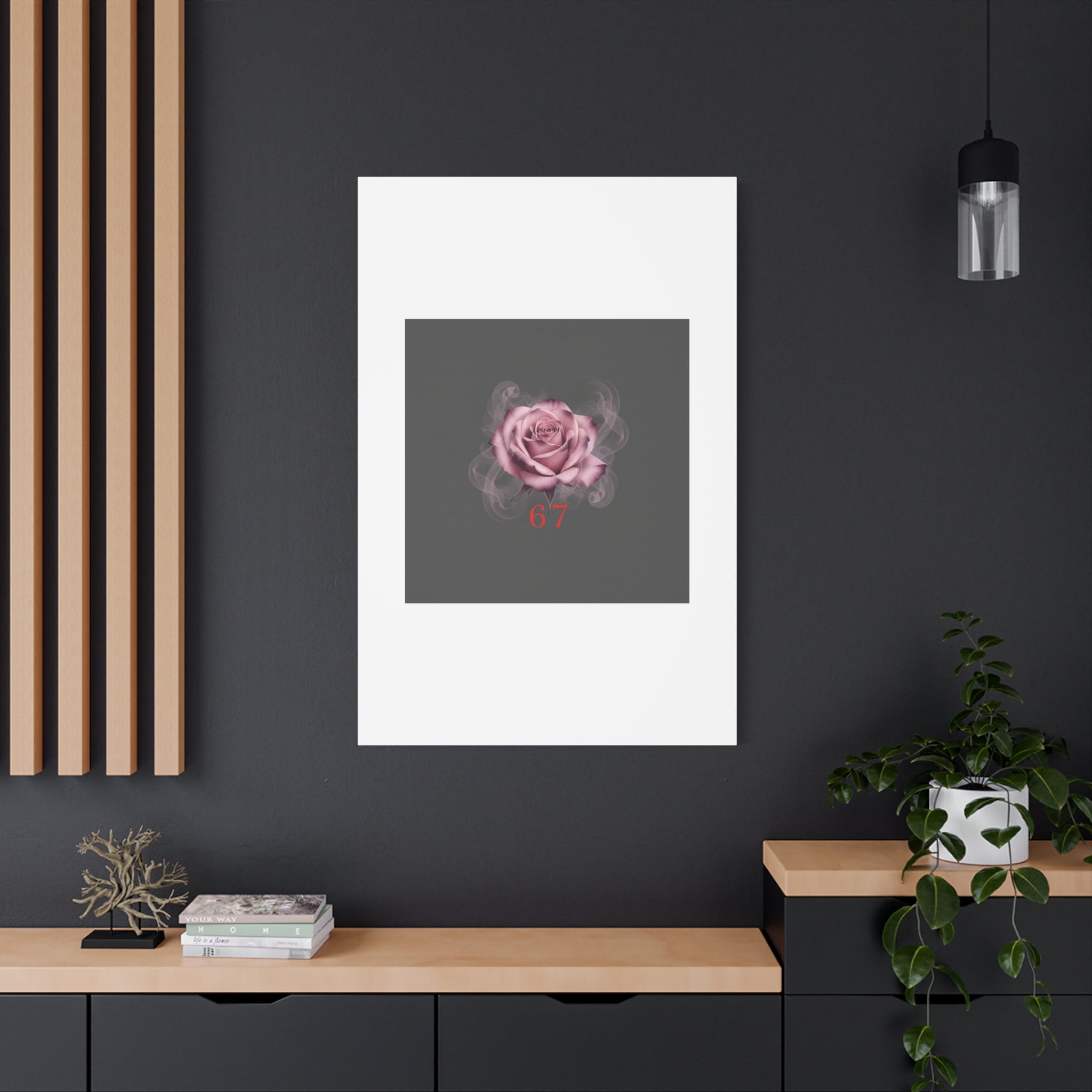 6 7 Valentine's Canvas | Viral Gothic Rose Wall Art | 6 7 Meaning Dark Romance