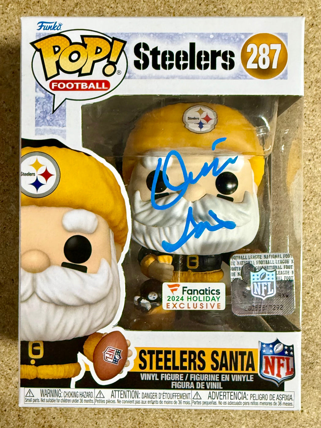 Donnie Iris Signed NFL Pittsburgh Steelers Santa Funko Pop! #287 With JSA COA