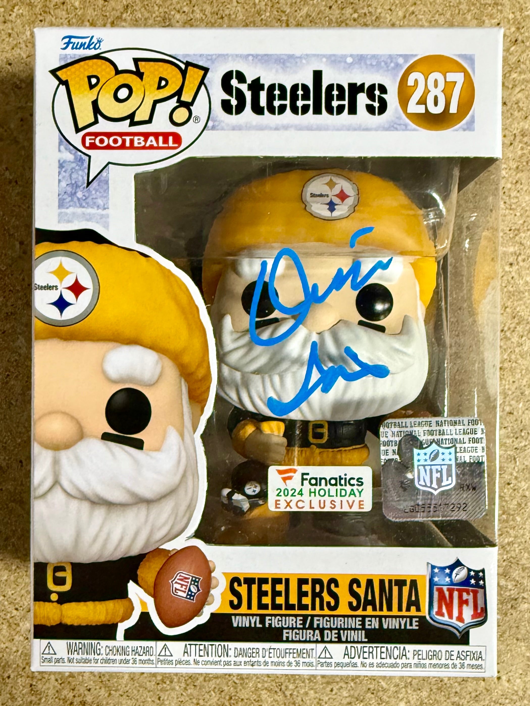 Donnie Iris Signed NFL Pittsburgh Steelers Santa Funko Pop! #287 With JSA COA