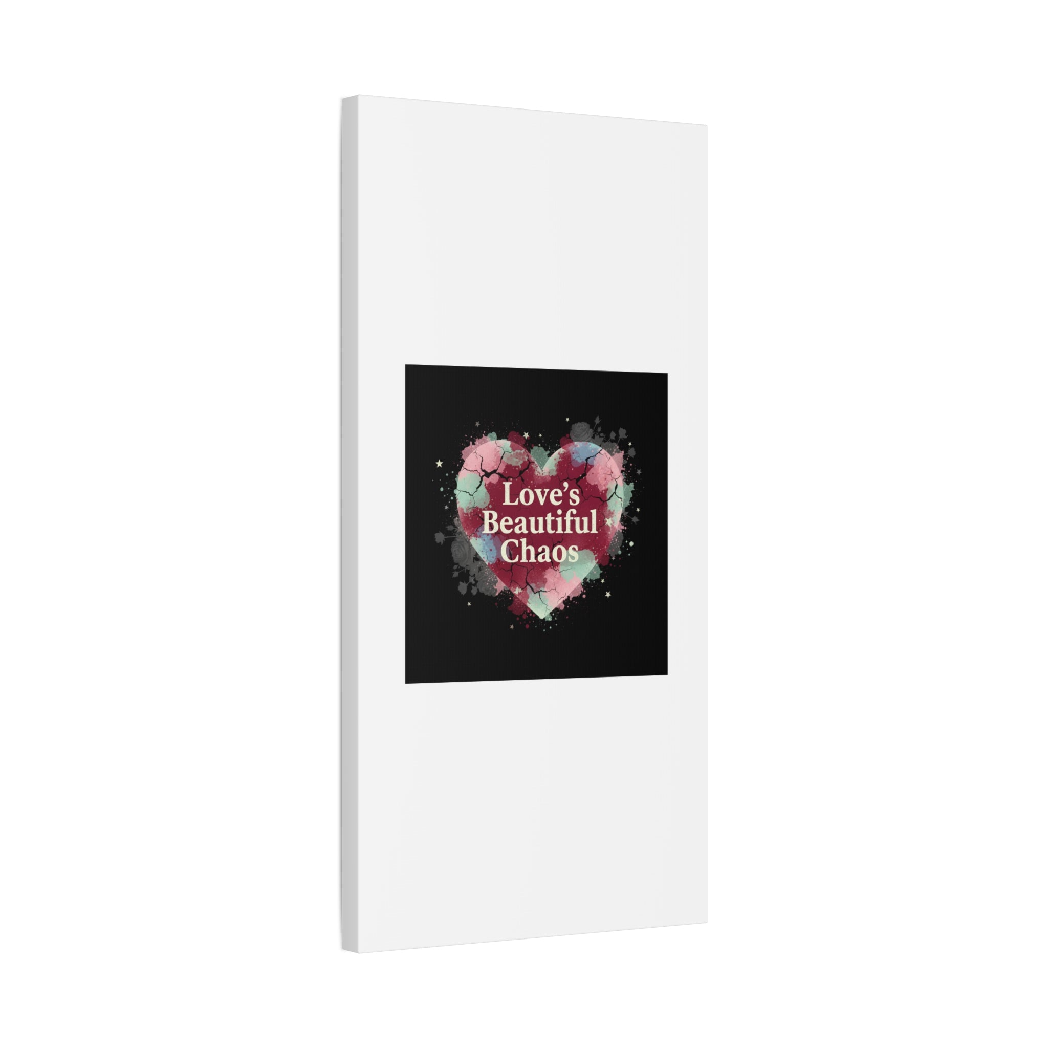Love's Beautiful Chaos Canvas Print | Soft Grunge Hearts, Distressed Heart Art