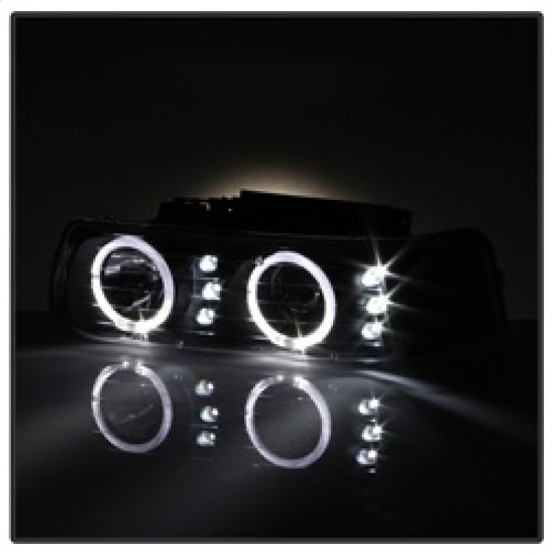 SPYDER xTune Chevy Silverado 1500/2500 99-02 Bumper Projector Headlights - LED - Black PRO-JH-CSIL99-SET-BK 9036781