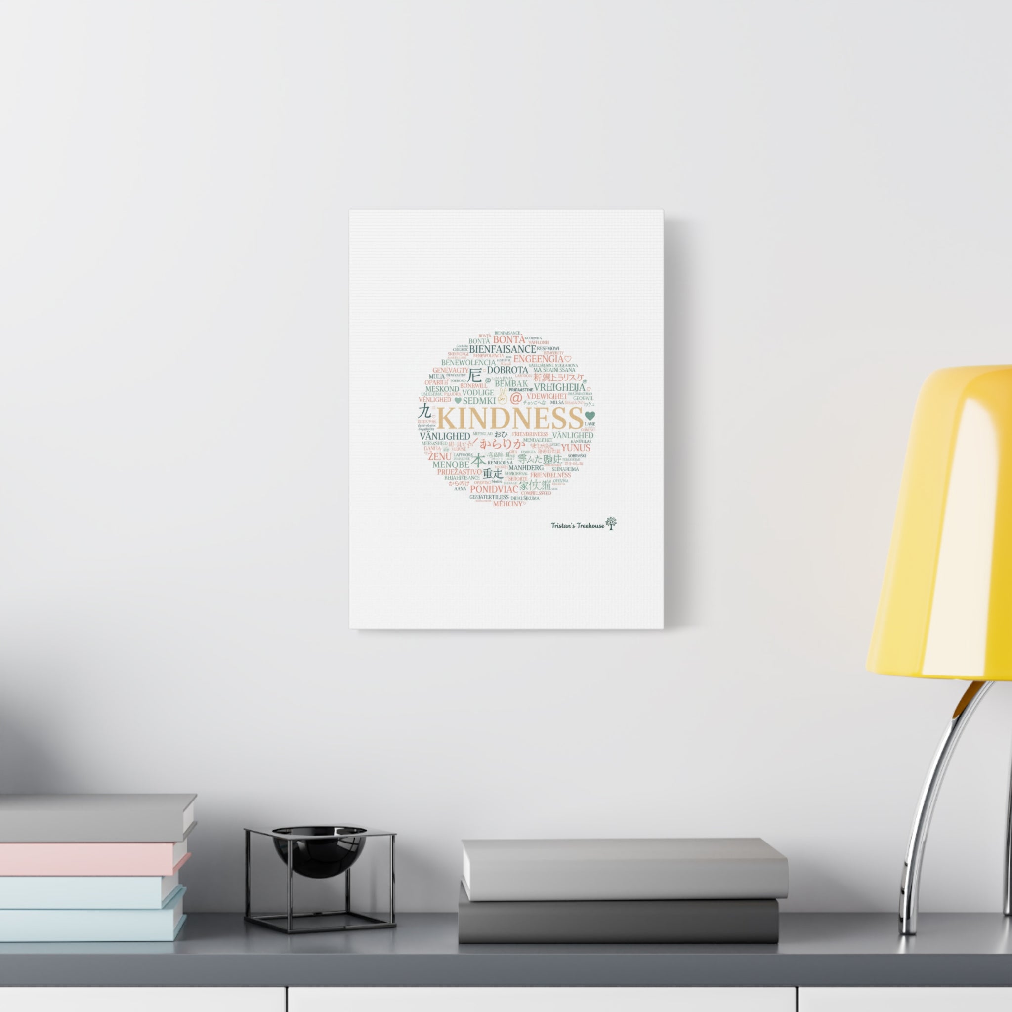 Kindness Word Cloud Canvas | Fresh Start Minimalist Wall Art