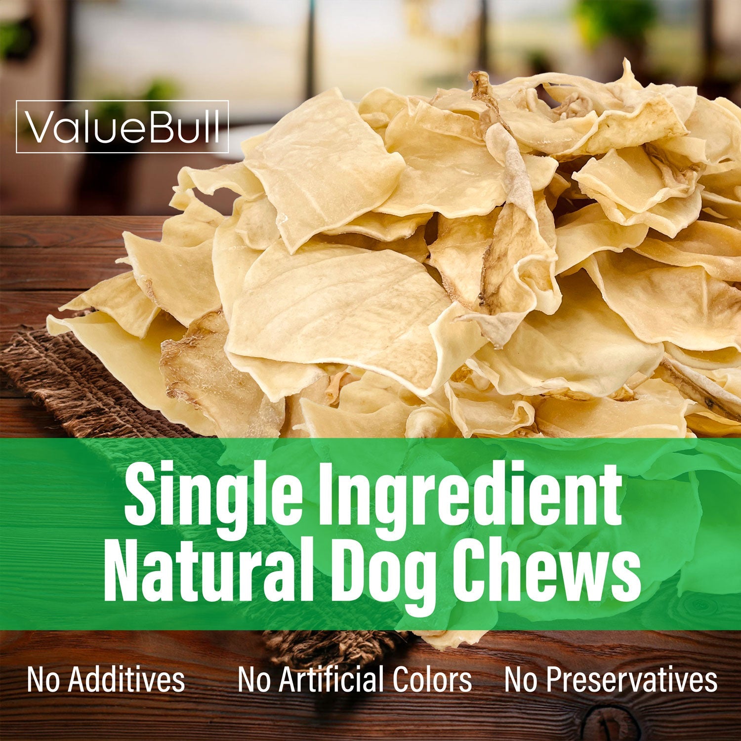 ValueBull USA Collagen Chips Dog Chews, Natural Long-Lasting Dog Treats, 100 Count