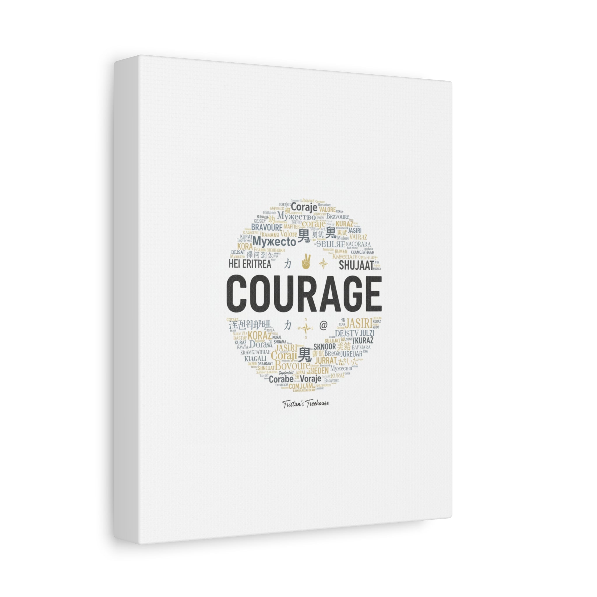 Courage Word Cloud Canvas | Fresh-Start Minimalism art print