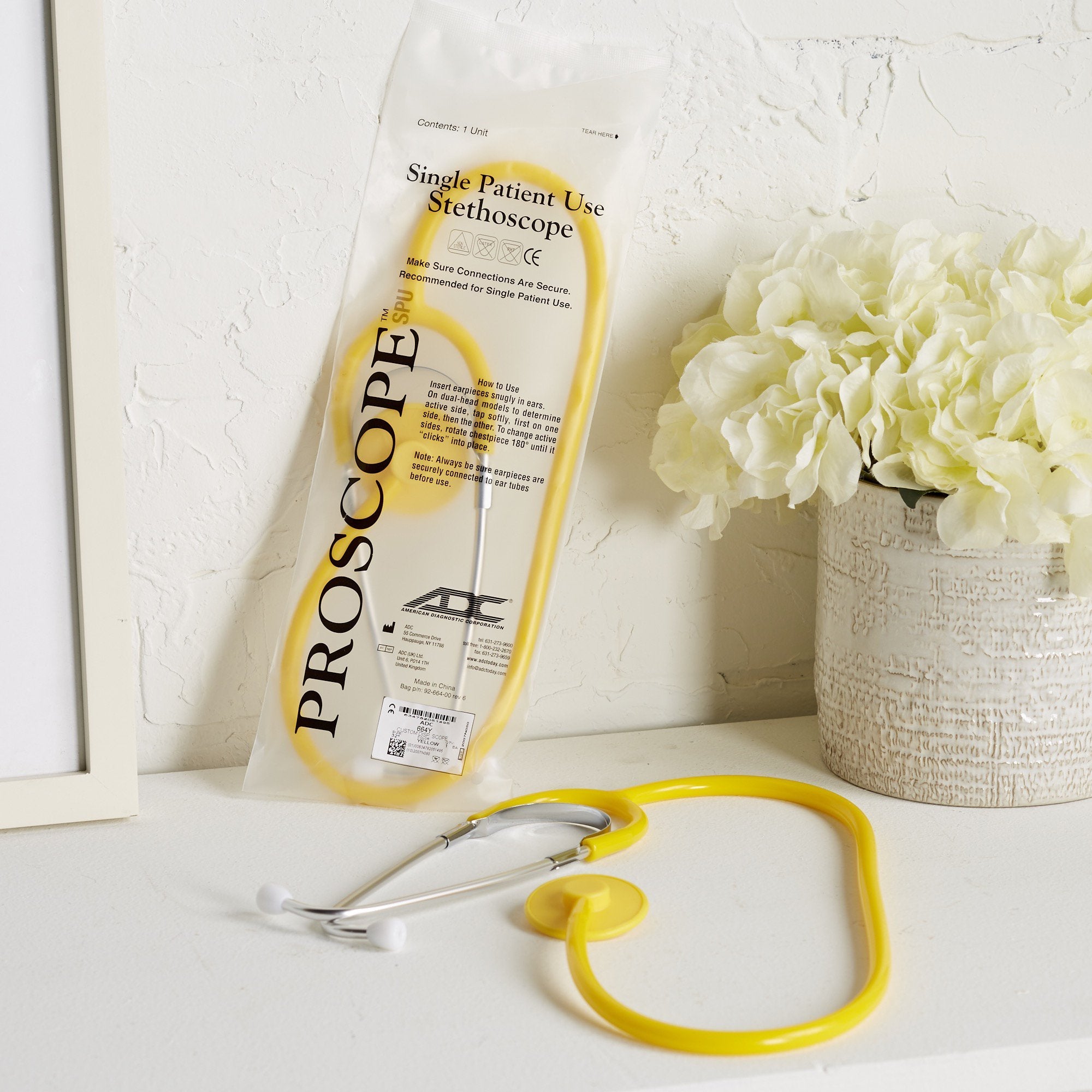 Proscope Disposable Stethoscope, Binaural, Yellow, 22 Inch 664Y