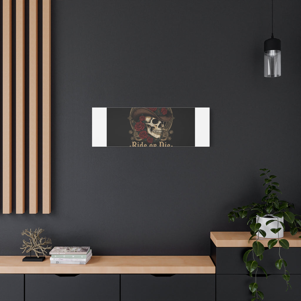 Ride or Die Skull Canvas | Western Skull Art, Gothic Americana