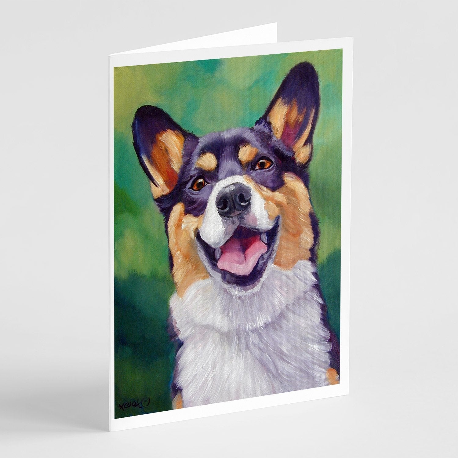 Tricolor Pembroke Corgi Greeting Cards Pack of 8 Blank Cards with Envelopes Whimsical A7 Size 5x7
