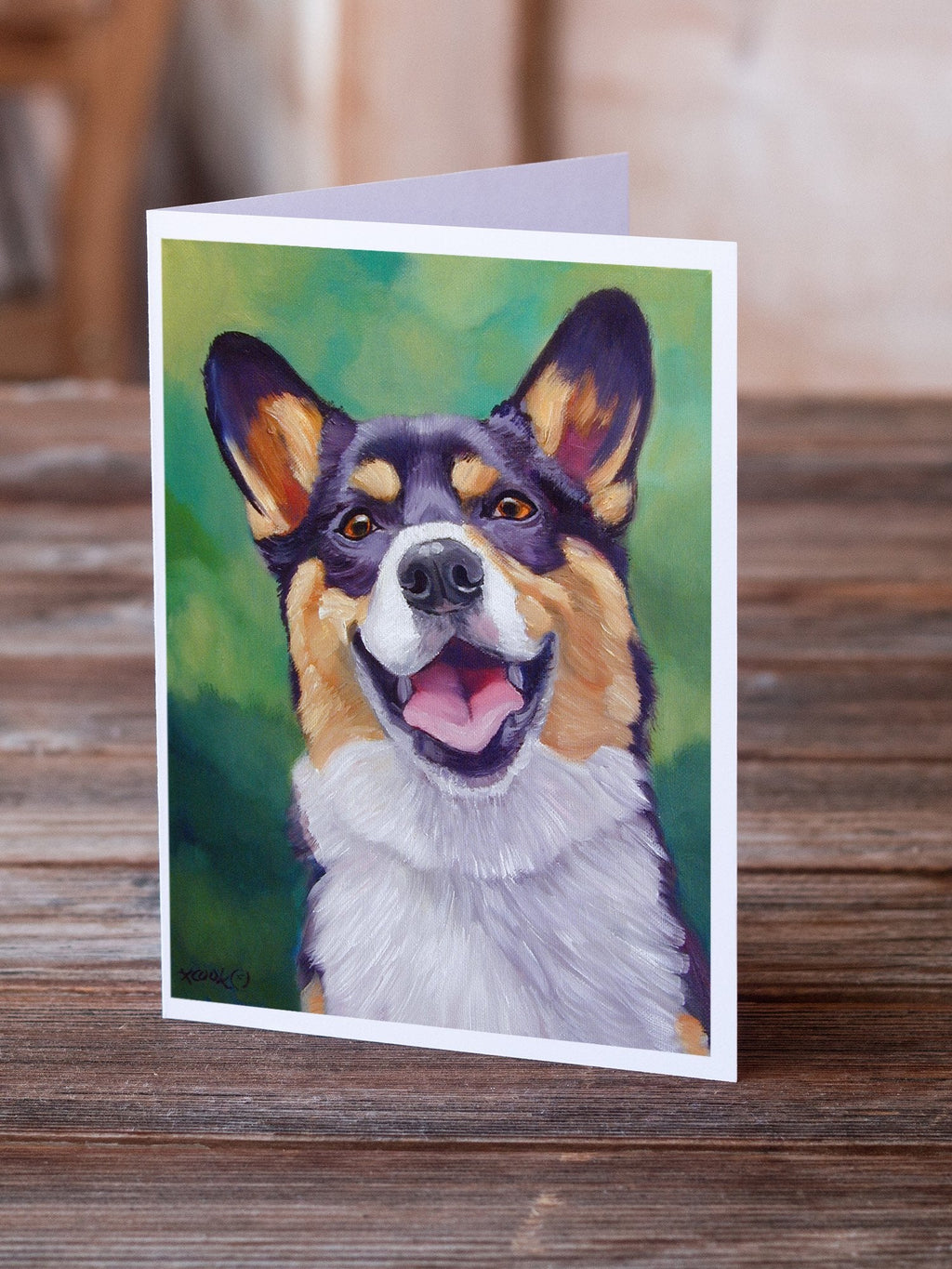 Tricolor Pembroke Corgi Greeting Cards Pack of 8 Blank Cards with Envelopes Whimsical A7 Size 5x7