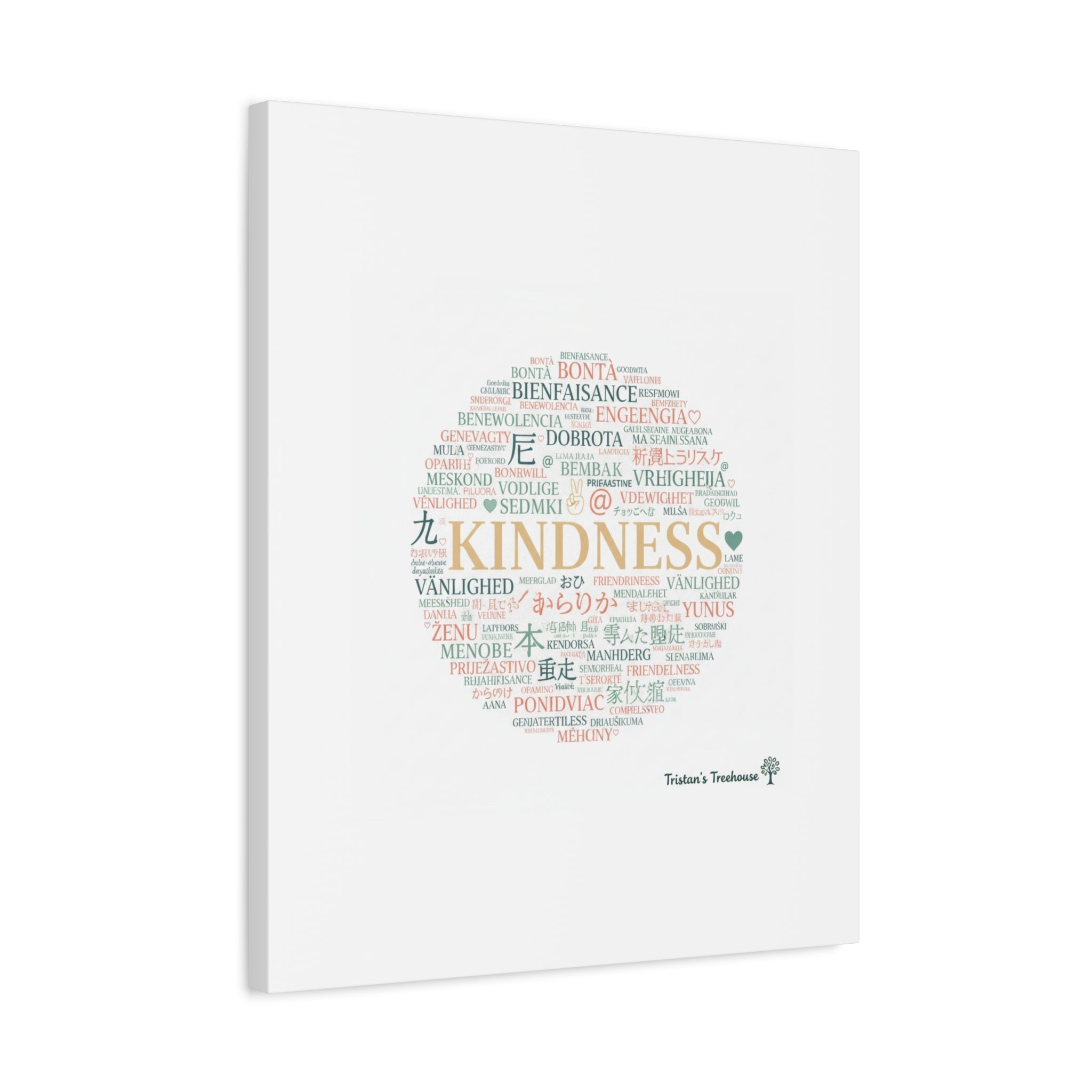 Kindness Word Cloud Canvas | Fresh Start Minimalist Wall Art