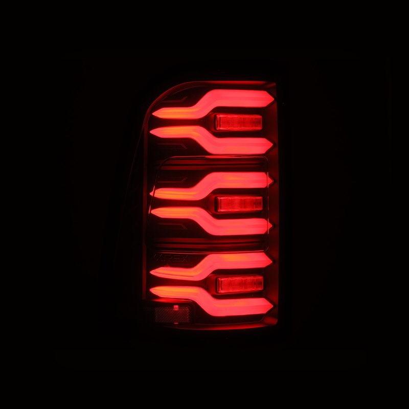 AlphaRex 19-21 Dodge Ram 1500 Luxx-Series LED Tail Lights Black w/Activ Light/Seq Signal 640040 *Discontinued