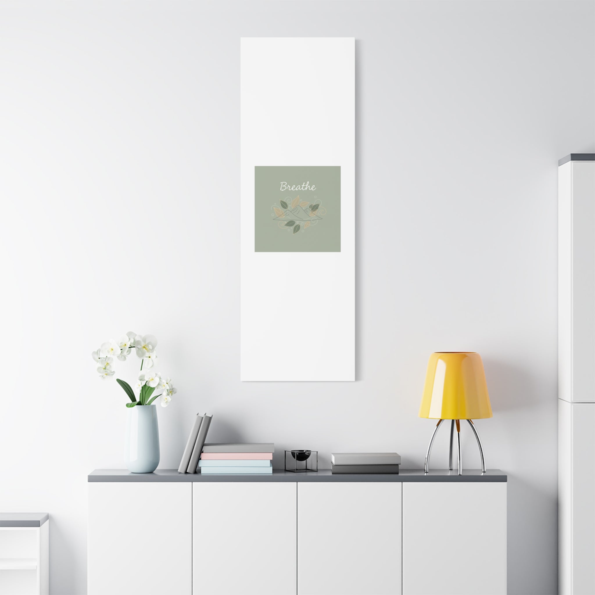 Breathe Mountain Line Canvas | Nature Symbols, Minimal Forest Wall Art