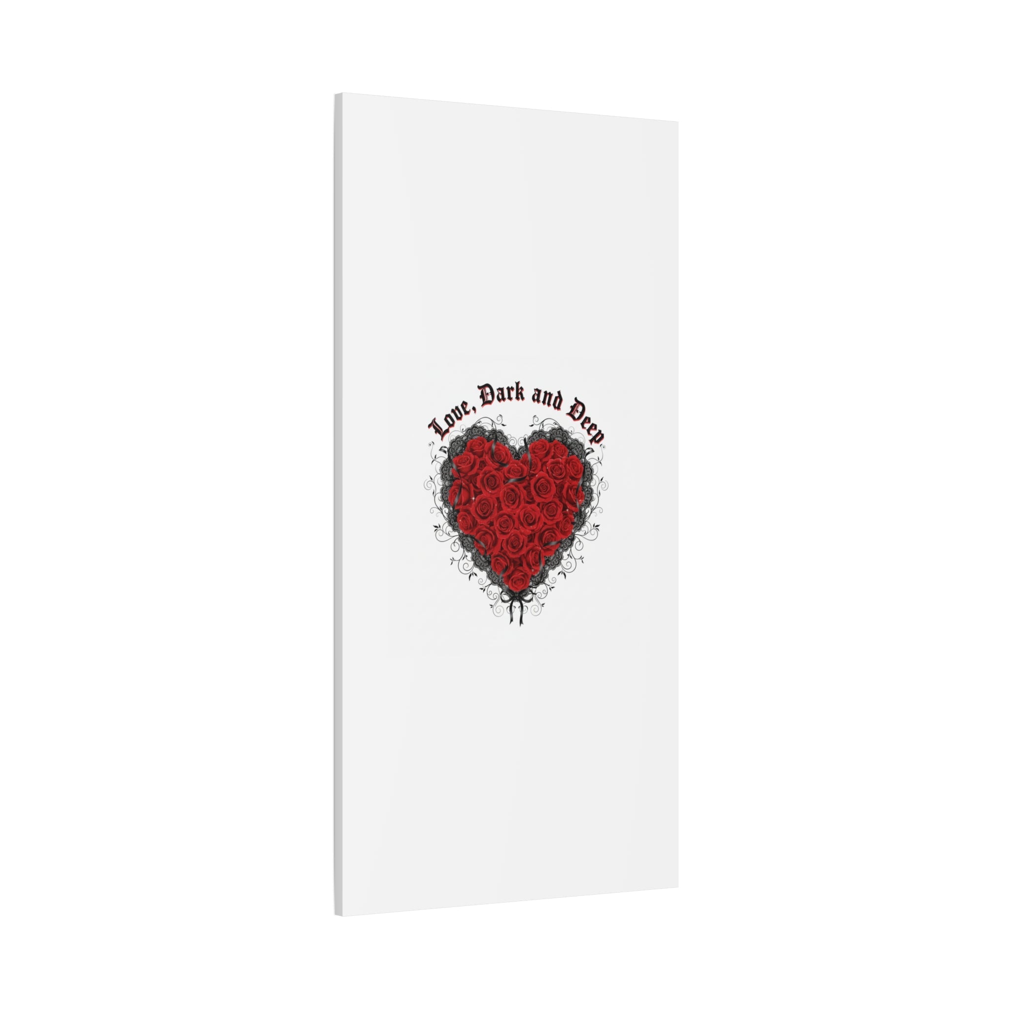 Love Dark and Deep Heart Canvas, Nu Romantic Gothic Romance, 80s Nostalgia