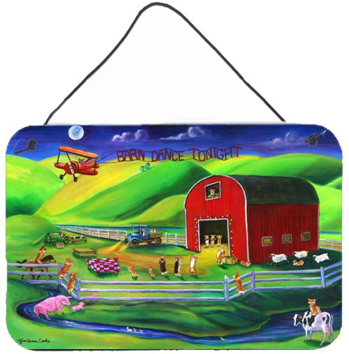 Corgi Barn Dance Wall or Door Hanging Prints Aluminum Metal Sign Kitchen Wall Bar Bathroom Plaque Home Decor, 8HX12W, Multicolor