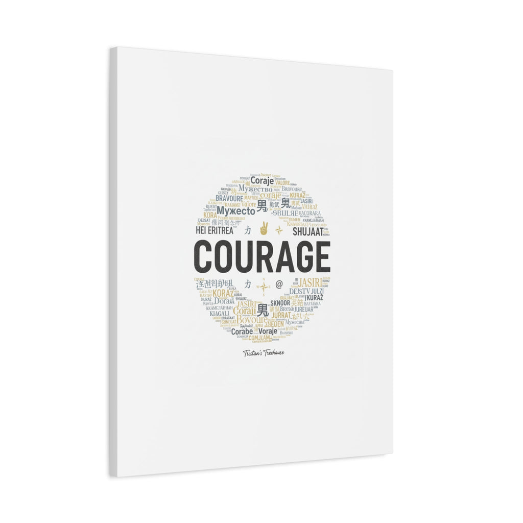 Courage Word Cloud Canvas | Fresh-Start Minimalism art print