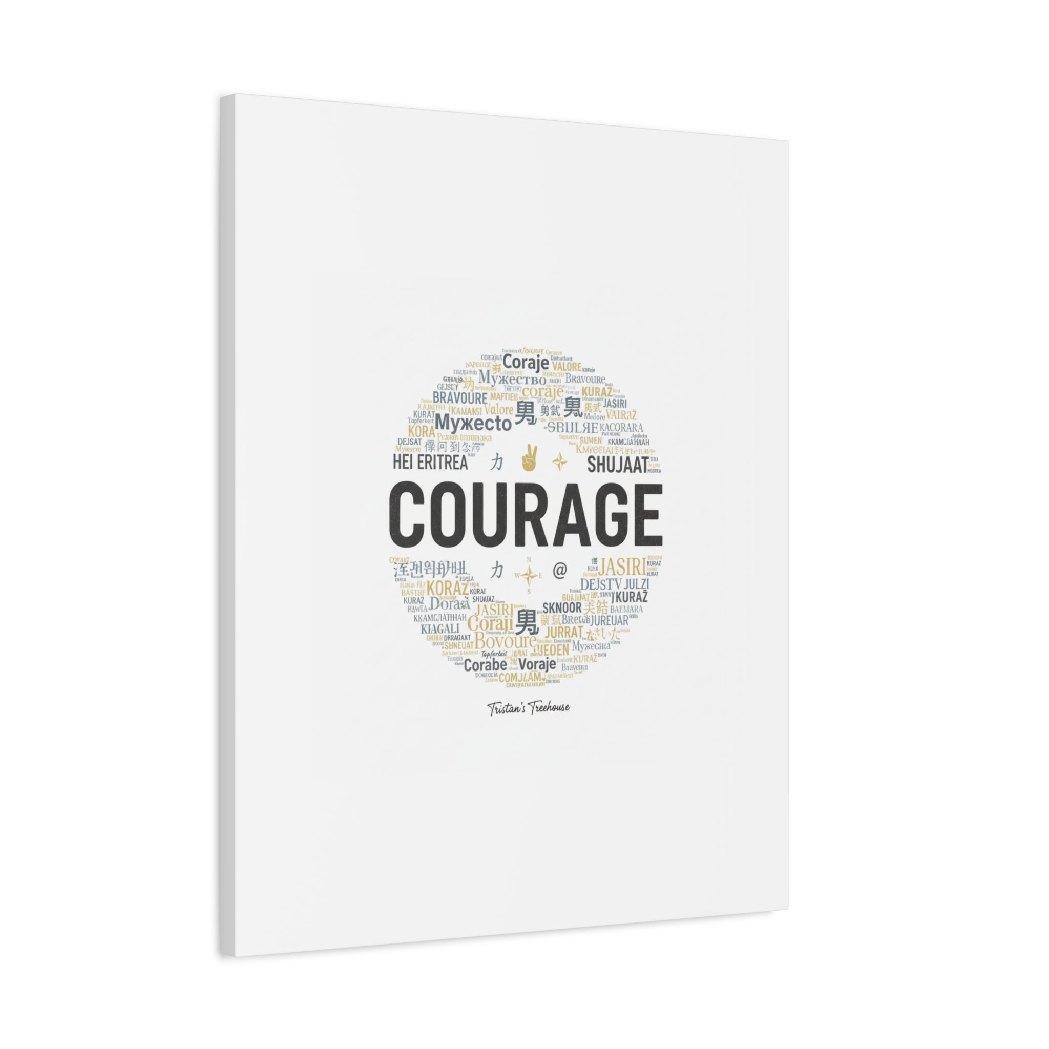Courage Word Cloud Canvas | Fresh-Start Minimalism art print