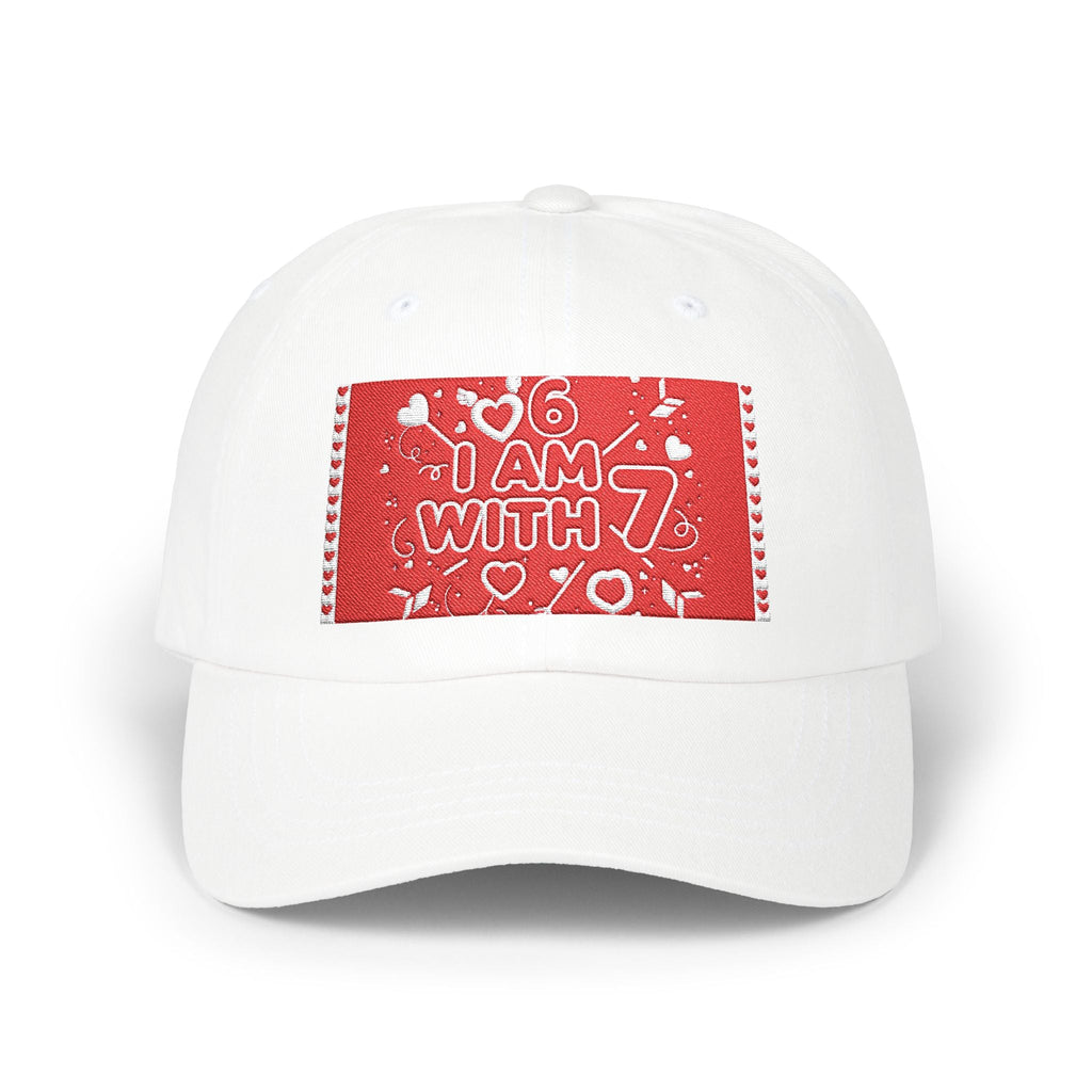Dad Cap — Red Sequin Patch 6 7 MEME Embroidered Baseball Hat