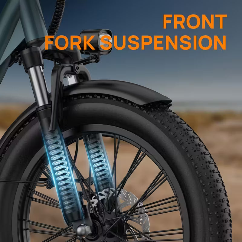 Electric Bike 745W Peak Motor & 48V 13Ah Battery - 60-Mile Range