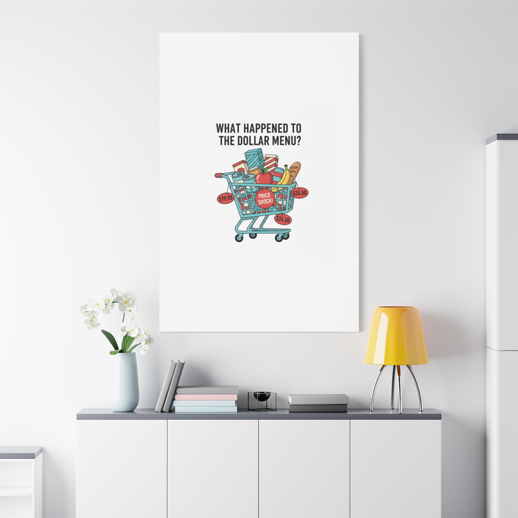 What Happened to the Dollar Menu? Canvas | Grocery Prices Meme, Price Shock Wall Art