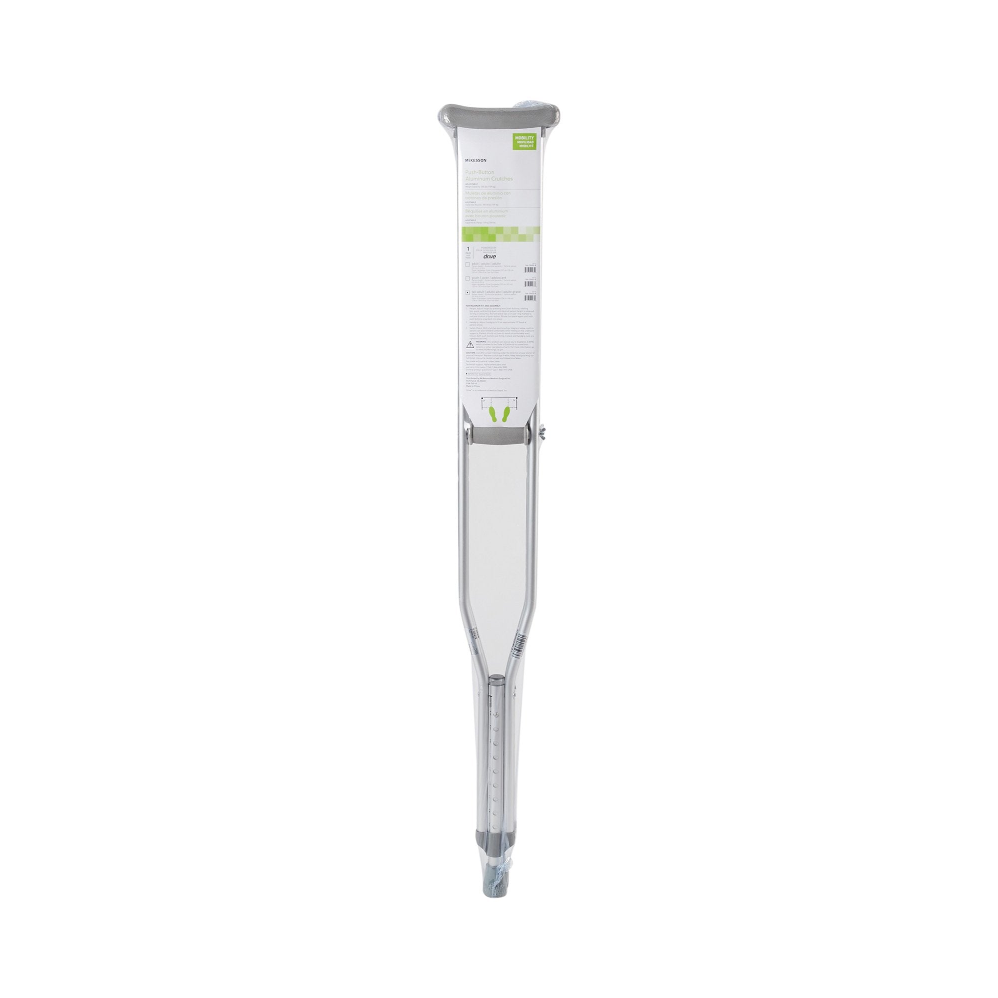 McKesson Underarm Crutches for Adults 5'10" – 6'6" 146-10402-8
