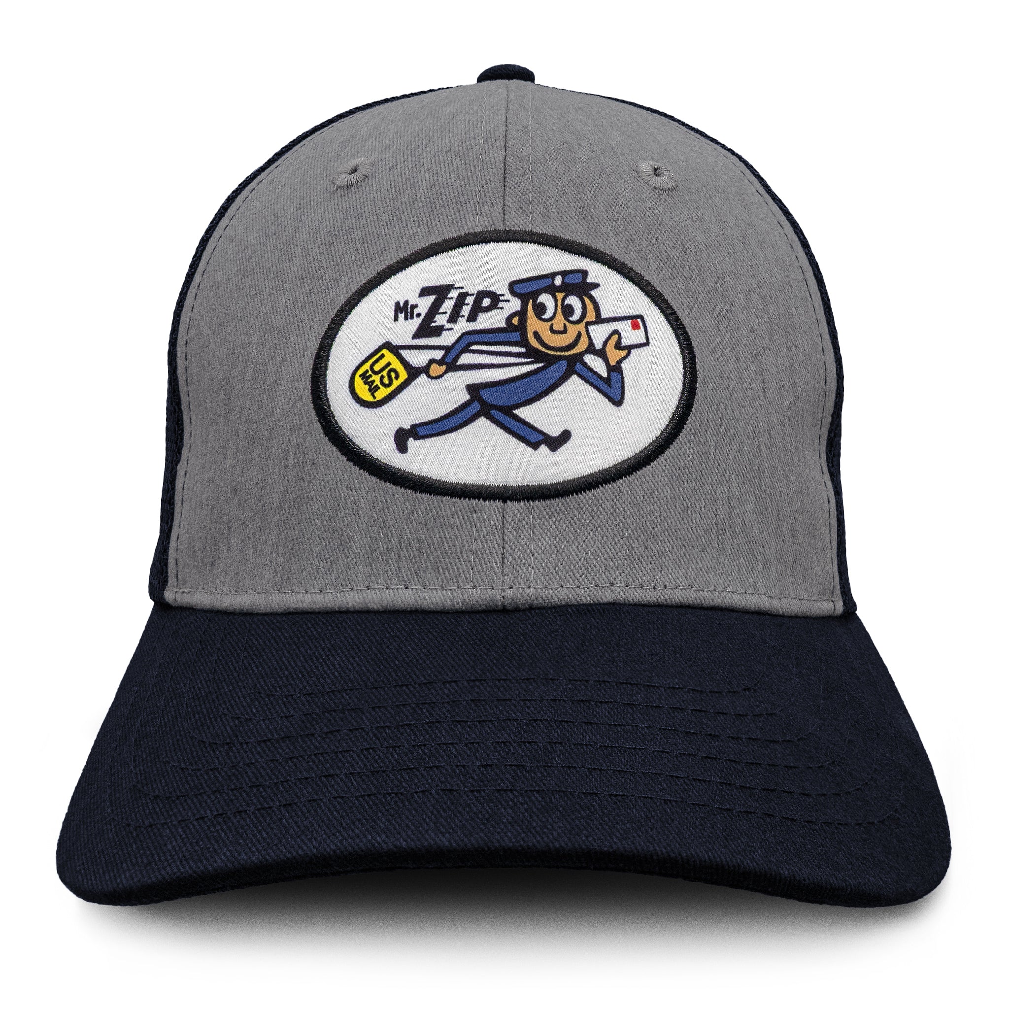 USPS Mr Zip Mesh Back Hat - Gray and Navy Blue