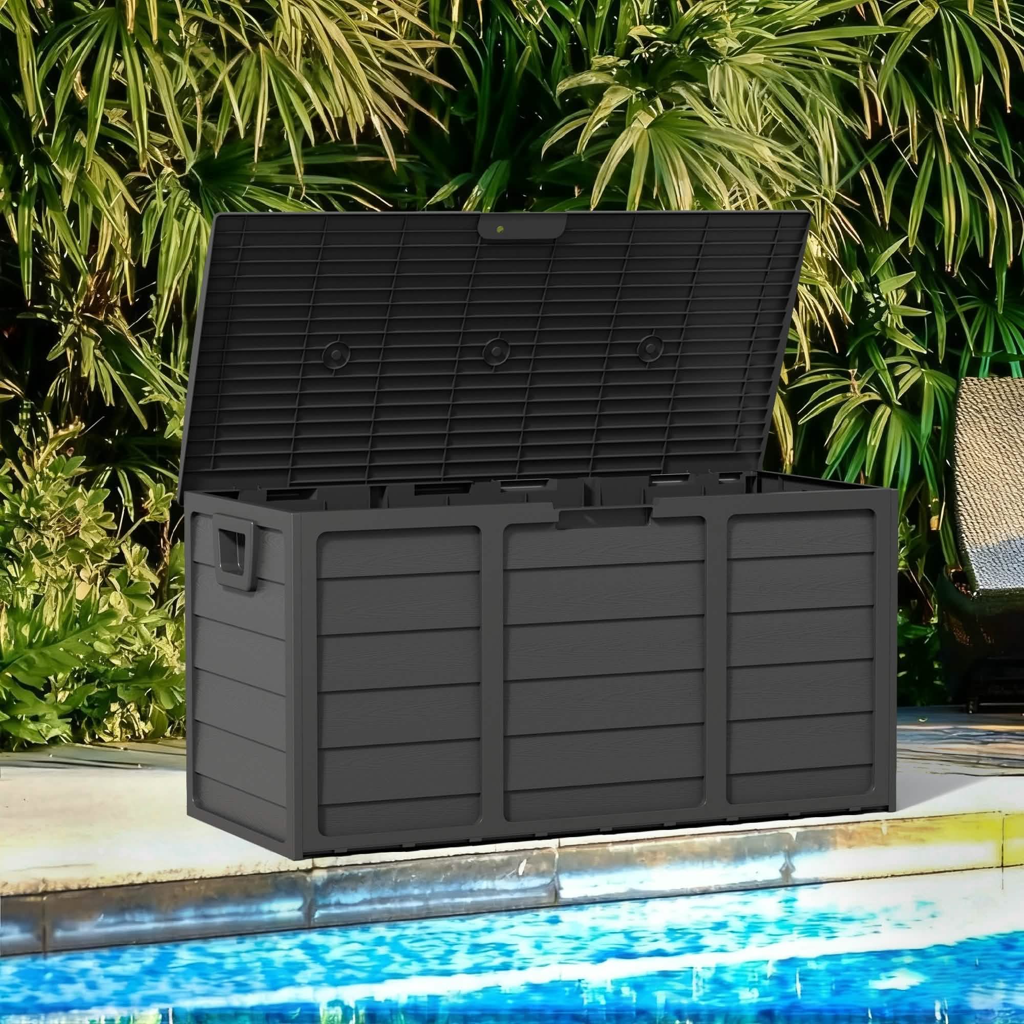 75 - Gallon Outdoor Storage Box with Handles – Black - PhishStones Products