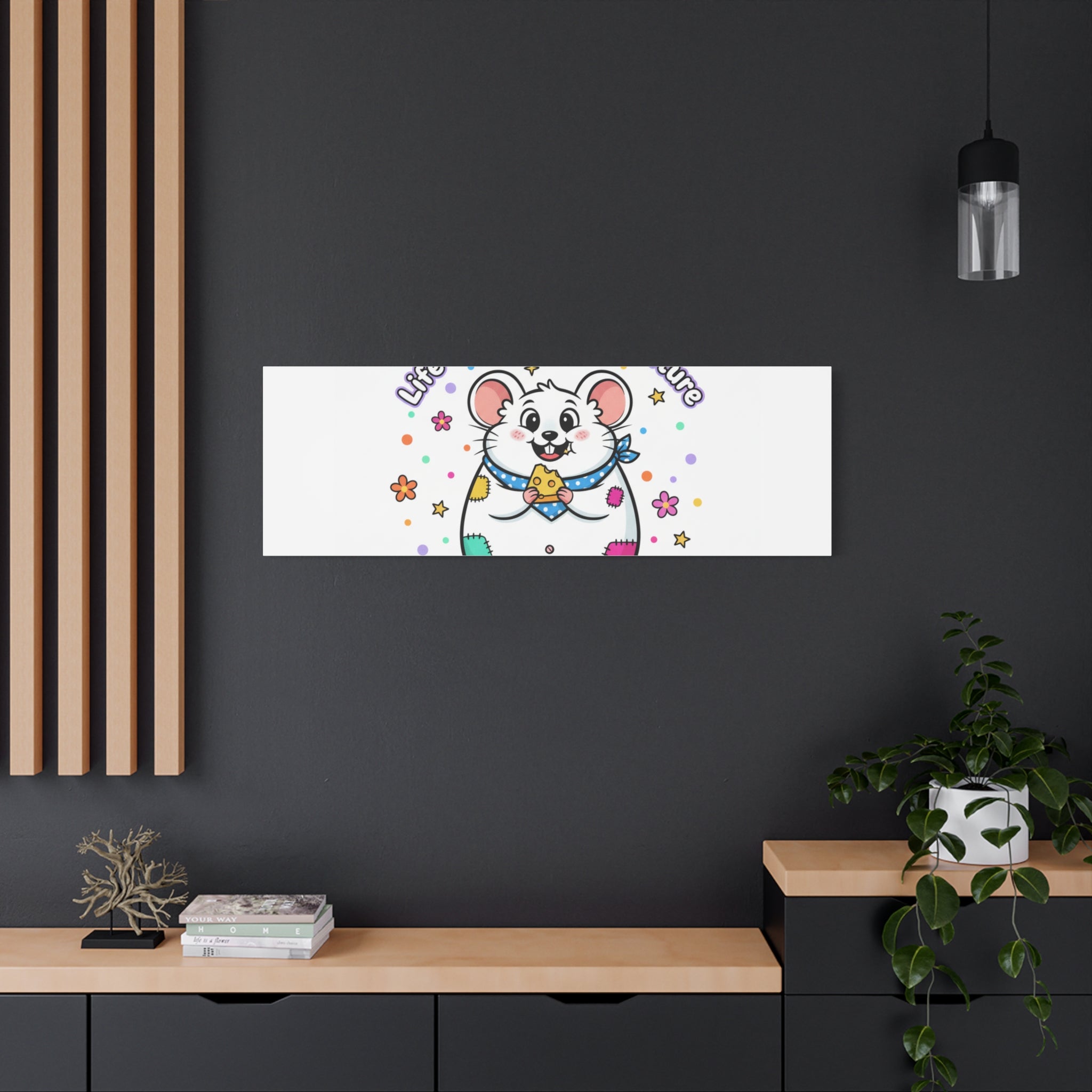 Life's a Cheese Adventure Canvas | Rodent-Core rat art print