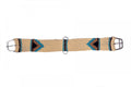 Showman® Cotten Blend Tan straight string girth with SS Roller Buckle with Southwest Design.
