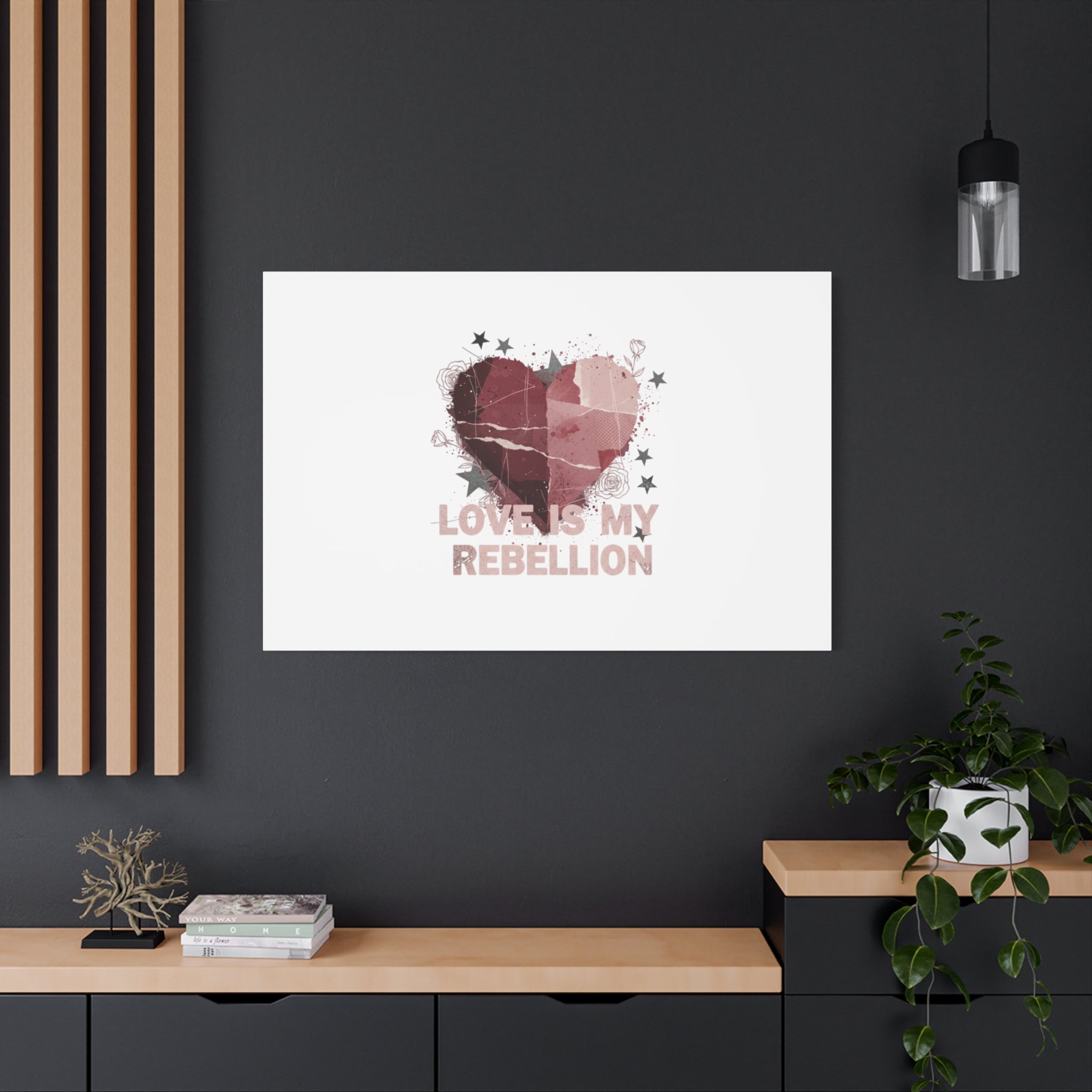 Love Is My Rebellion Canvas | Soft Grunge Hearts, Distressed Valentine Collage