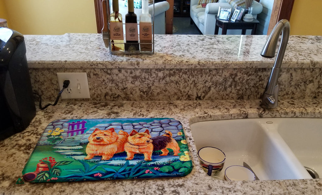 Norwich Terrier Dish Drying Mat Absorbent Dish Drying Mat Pad for Kitchen Counter Dish Drainer Mat for Countertop, 14 x 21", Multicolor