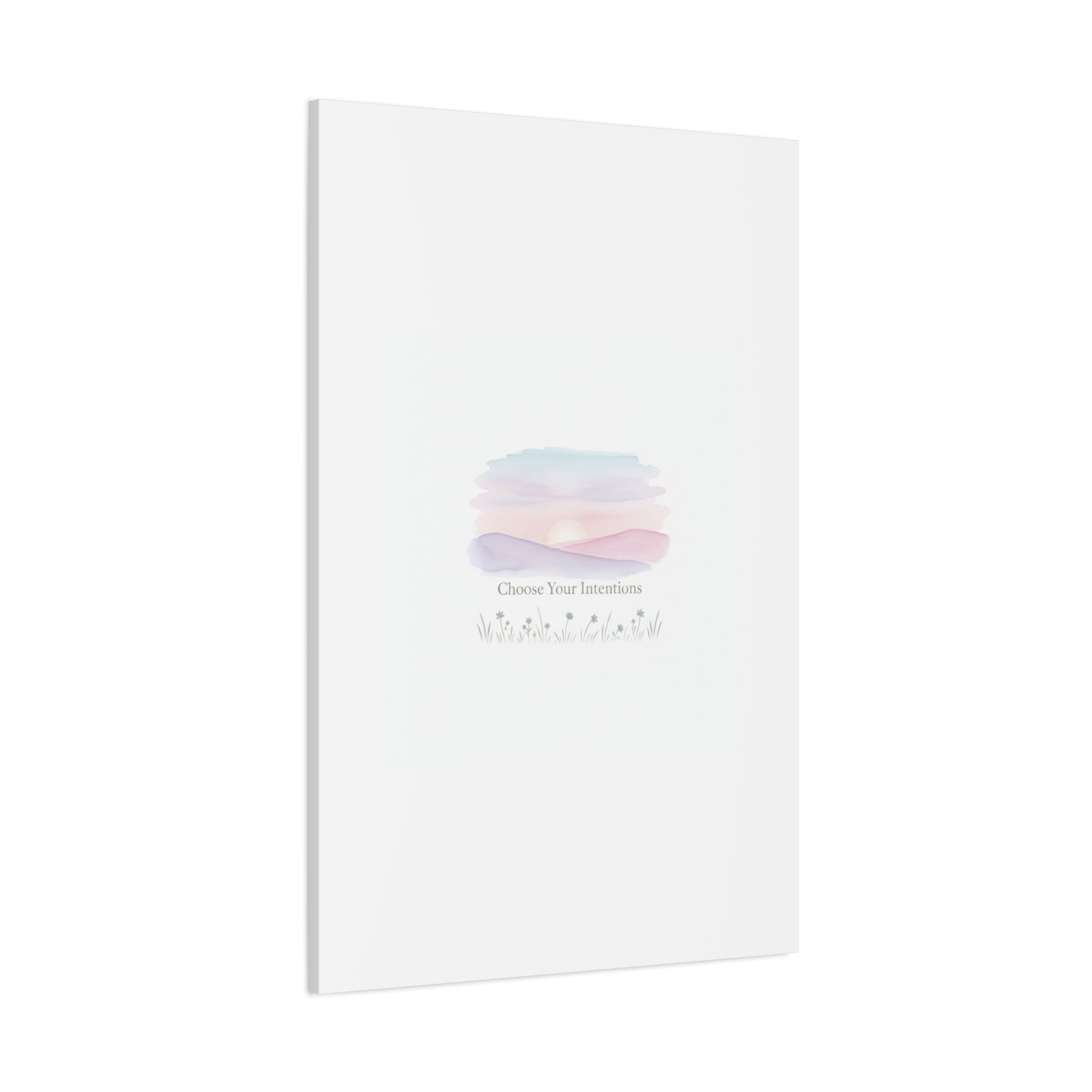 Choose Your Intentions Canvas, soft wellness poster, pastel gradient mindfulness art