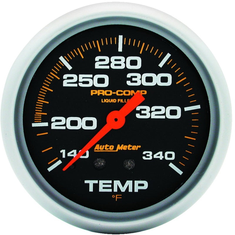 AutoMeter Gauge Temperature 2-5/8in. 140-280 Deg. F Liquid Filled Mech 8ft. Pro-Comp 5435