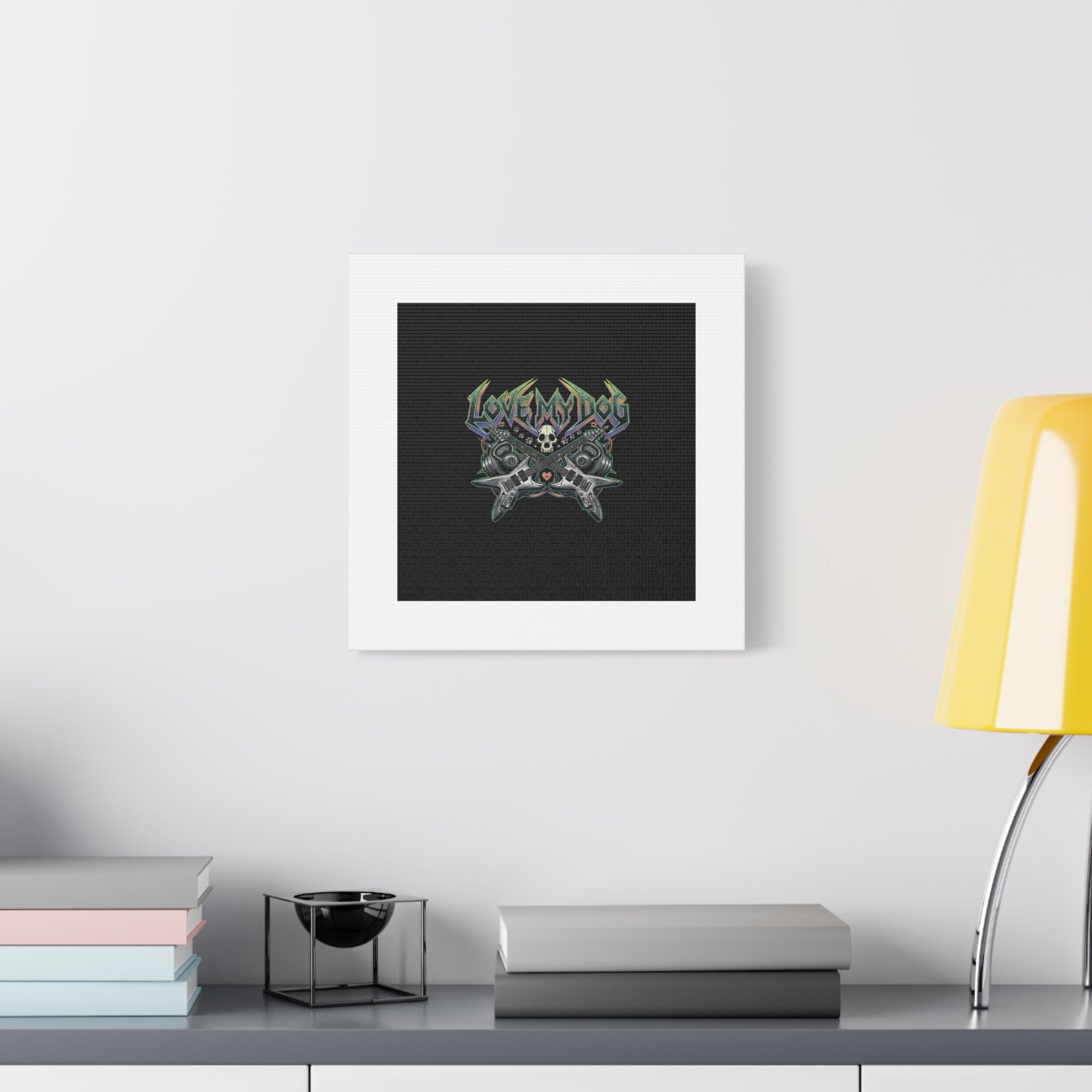 Love My Dog metal font Canvas | gothic wellness quote, edgy self-care merch