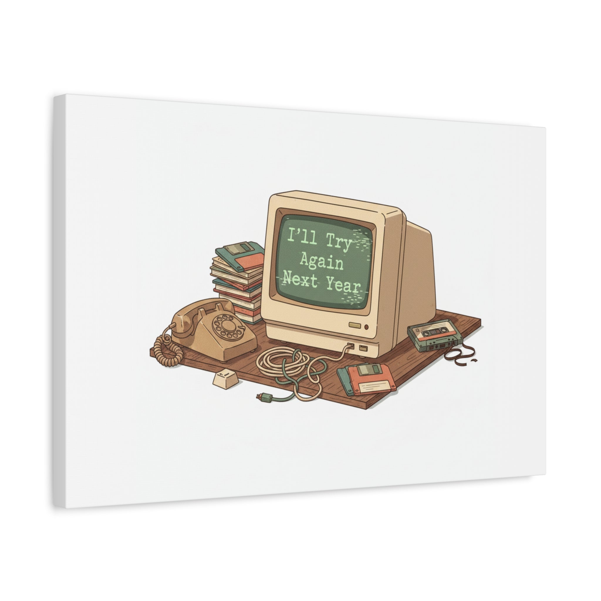 I’ll Try Again Next Year Canvas | Resolution Joke, January Burnout Poster