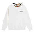 BURBERRY JARRAD WHITE COTTON ICON STRIPE COLLAR RED LOGO SWEATER