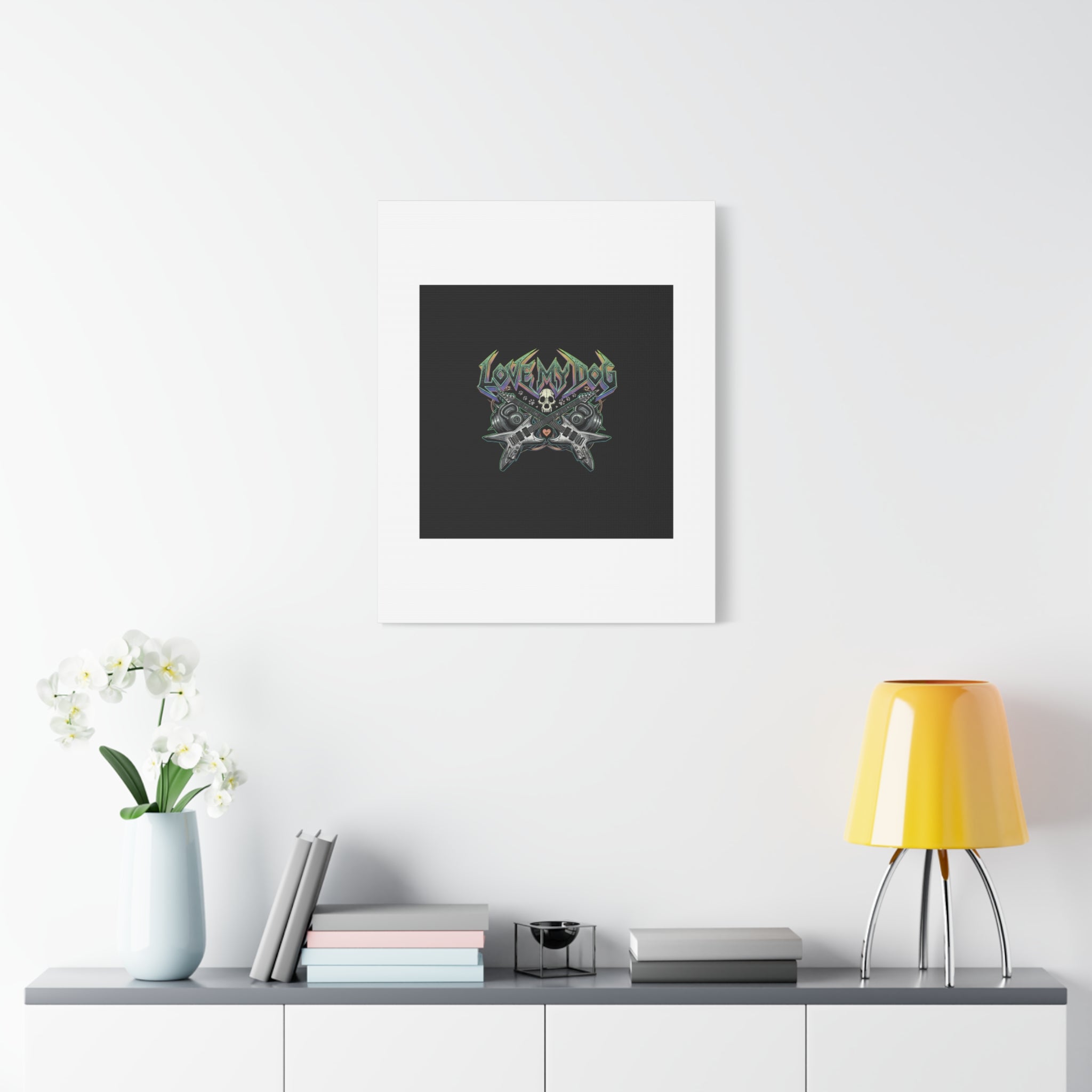 Love My Dog metal font Canvas | gothic wellness quote, edgy self-care merch