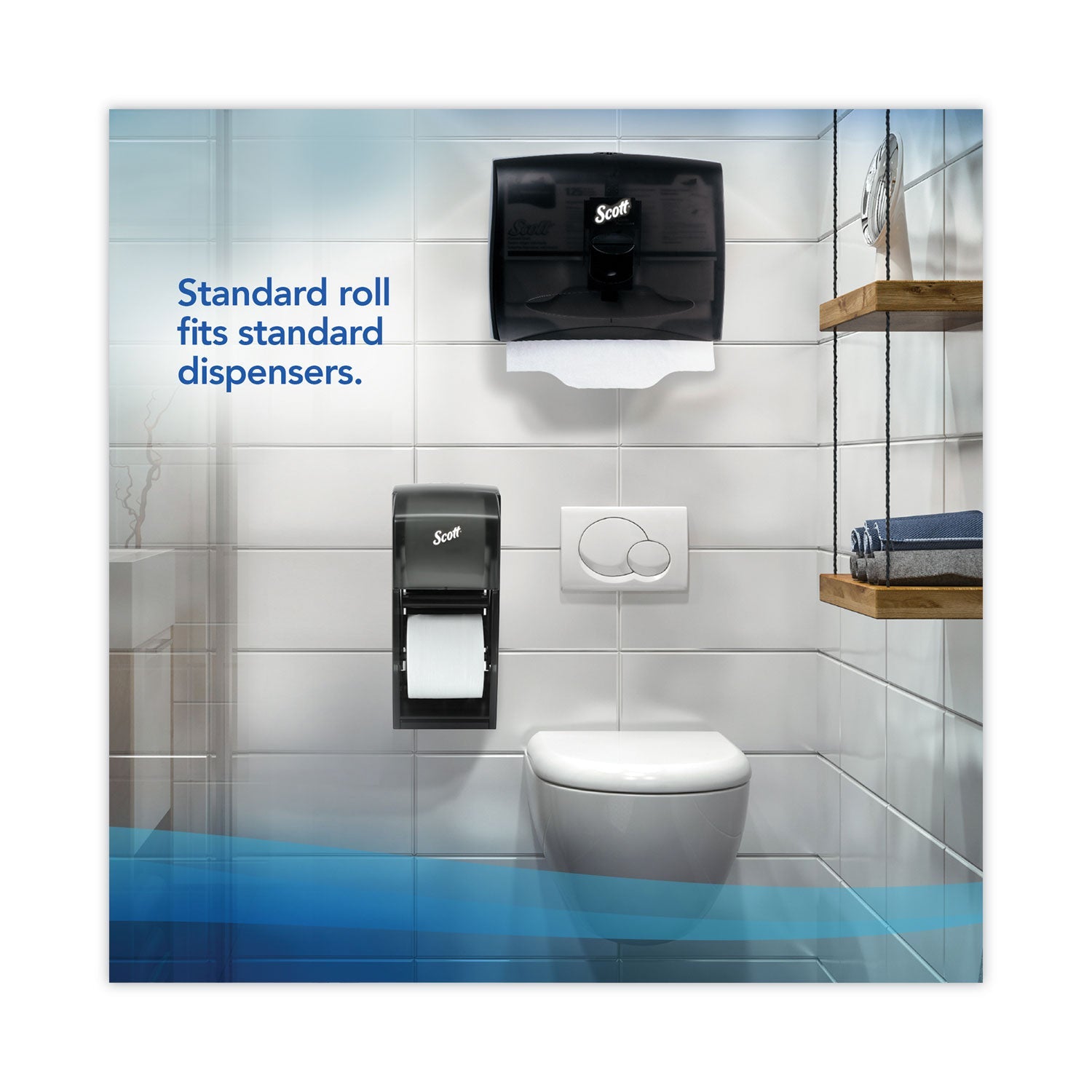 Scott Essential Standard Roll Bathroom Tissue for Business, Septic Safe, 2-Ply, White, 550 Sheets/Roll, 80/Carton