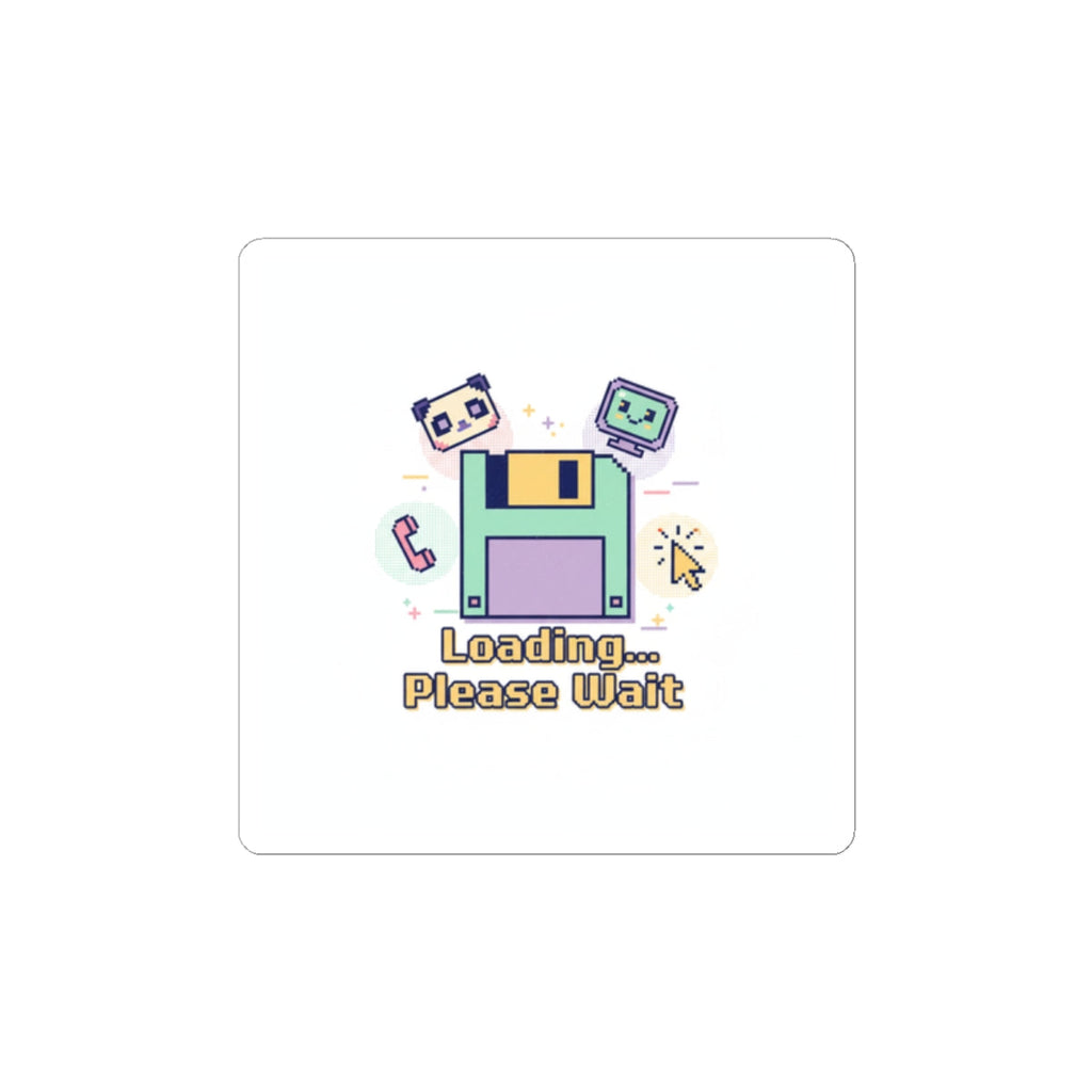 Loading Please Wait Floppy Disk Sticker | Old Internet Aesthetic, 90s Web Nostalgia
