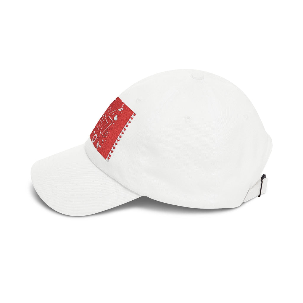 Dad Cap — Red Sequin Patch 6 7 MEME Embroidered Baseball Hat