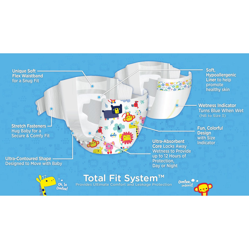 Attends Comfees Premium Diapers, Unisex, Tab Closure, Size 1 CMF-1