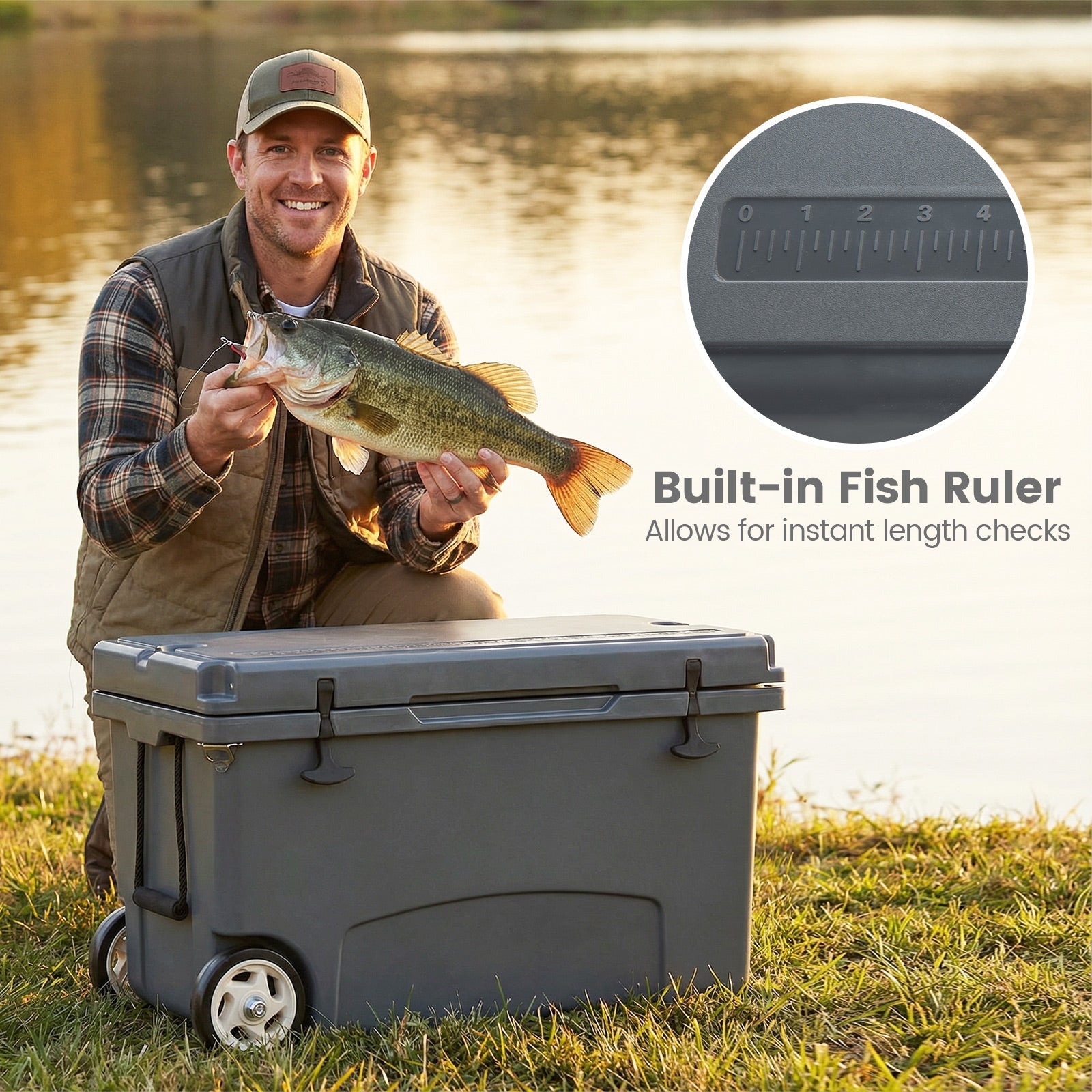 75 Quart Portable Hard Cooler with 6-Day Ice Retention and Wheels