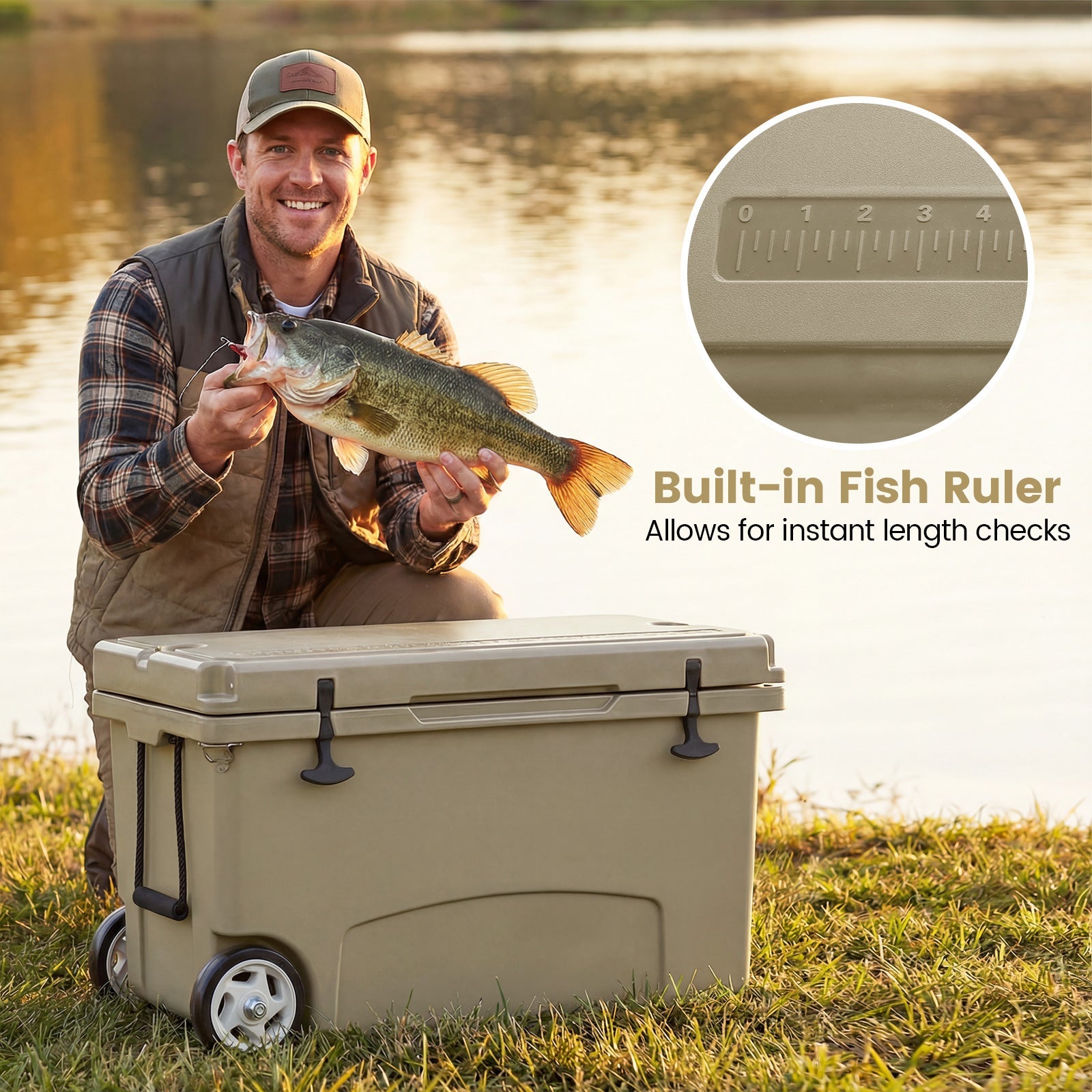75 Quart Portable Hard Cooler with 6-Day Ice Retention and Wheels