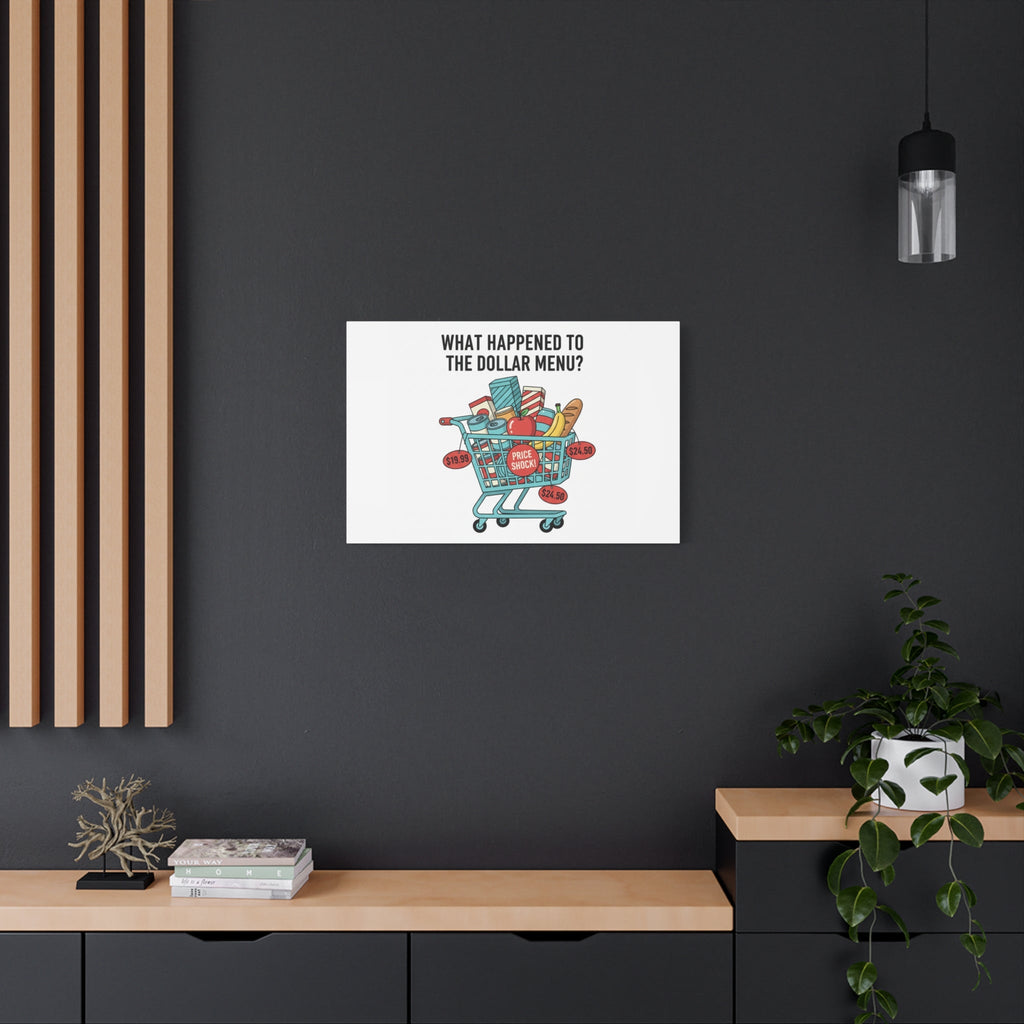 What Happened to the Dollar Menu? Canvas | Grocery Prices Meme, Price Shock Wall Art