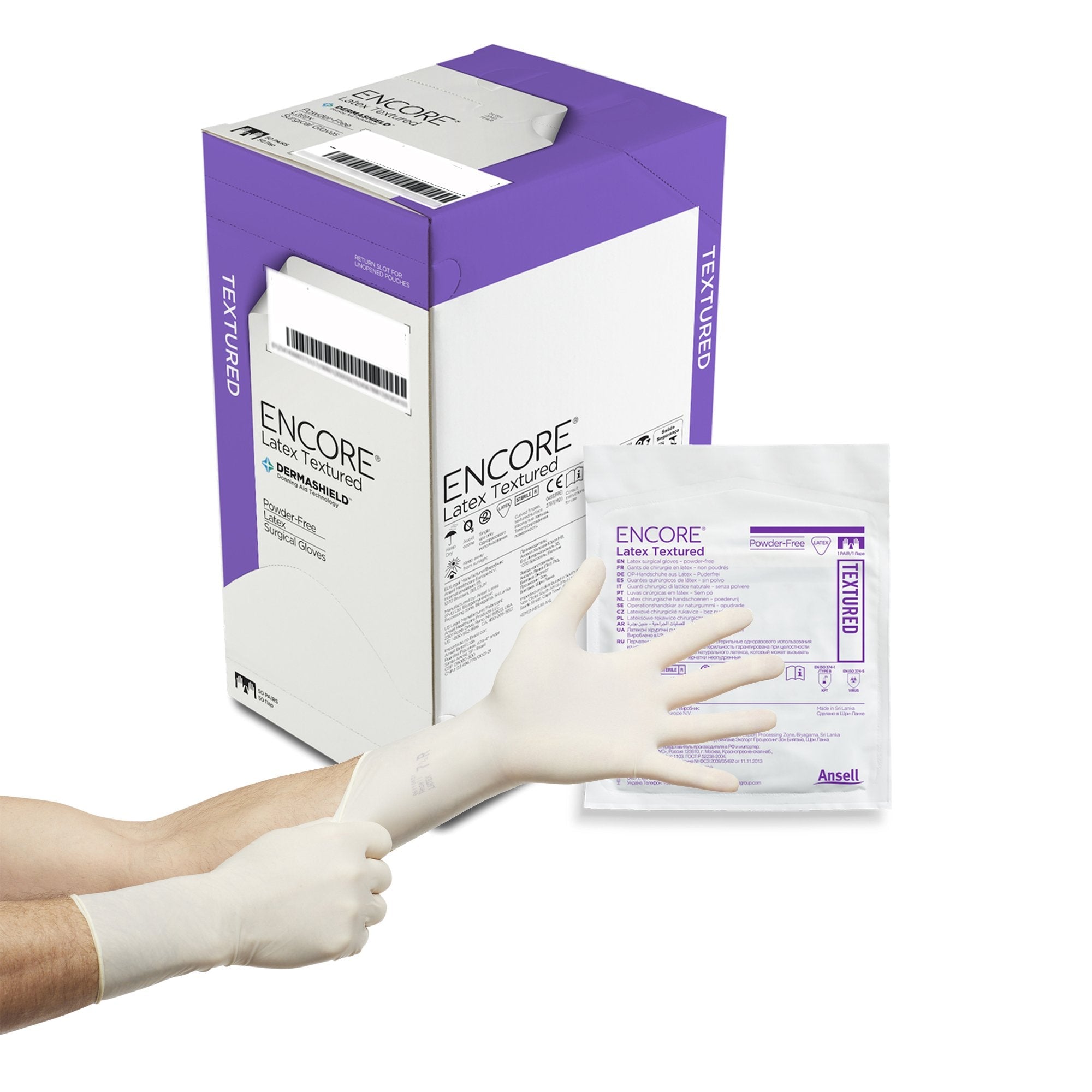 Encore® Latex Textured Surgical Glove, Size 8, Ivory 5785005