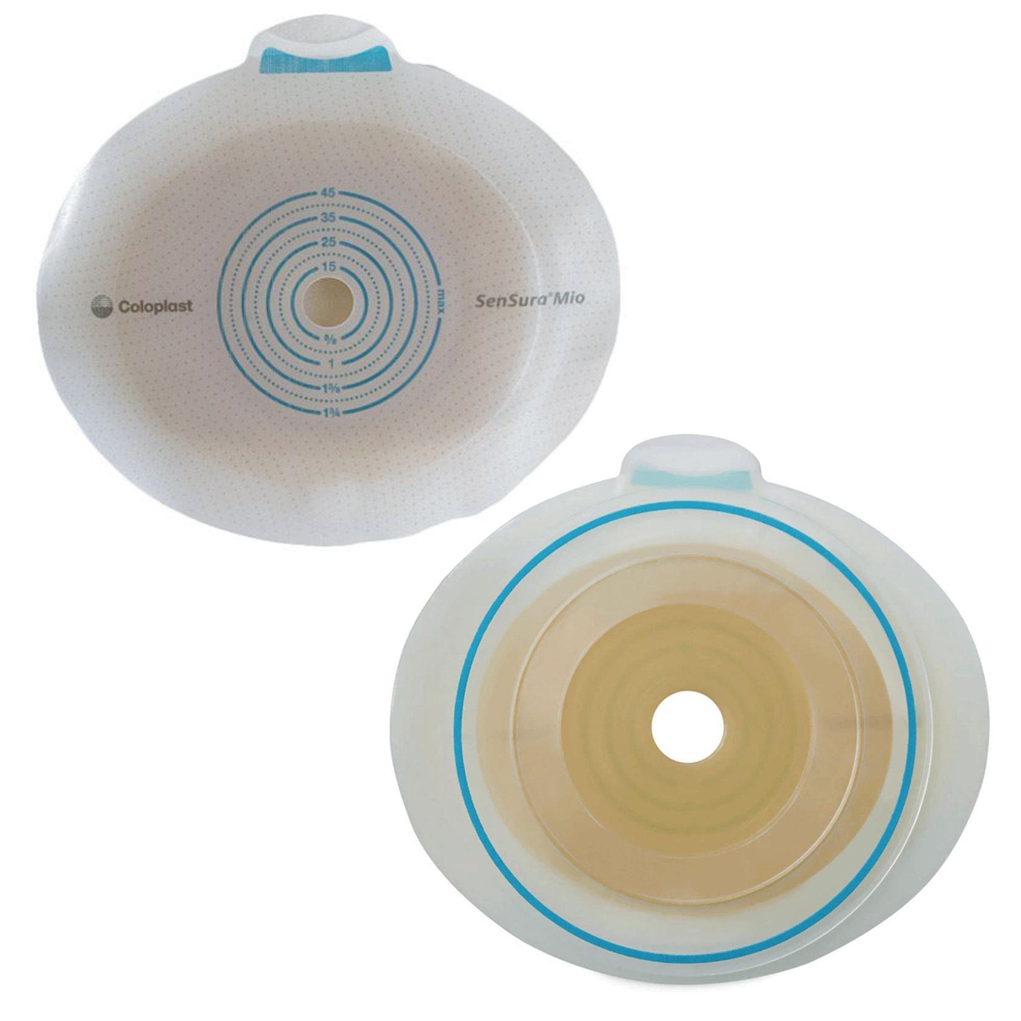 SenSura® Mio Click Ostomy Barrier, 40 mm Stoma Opening, Blue Color Match 10523