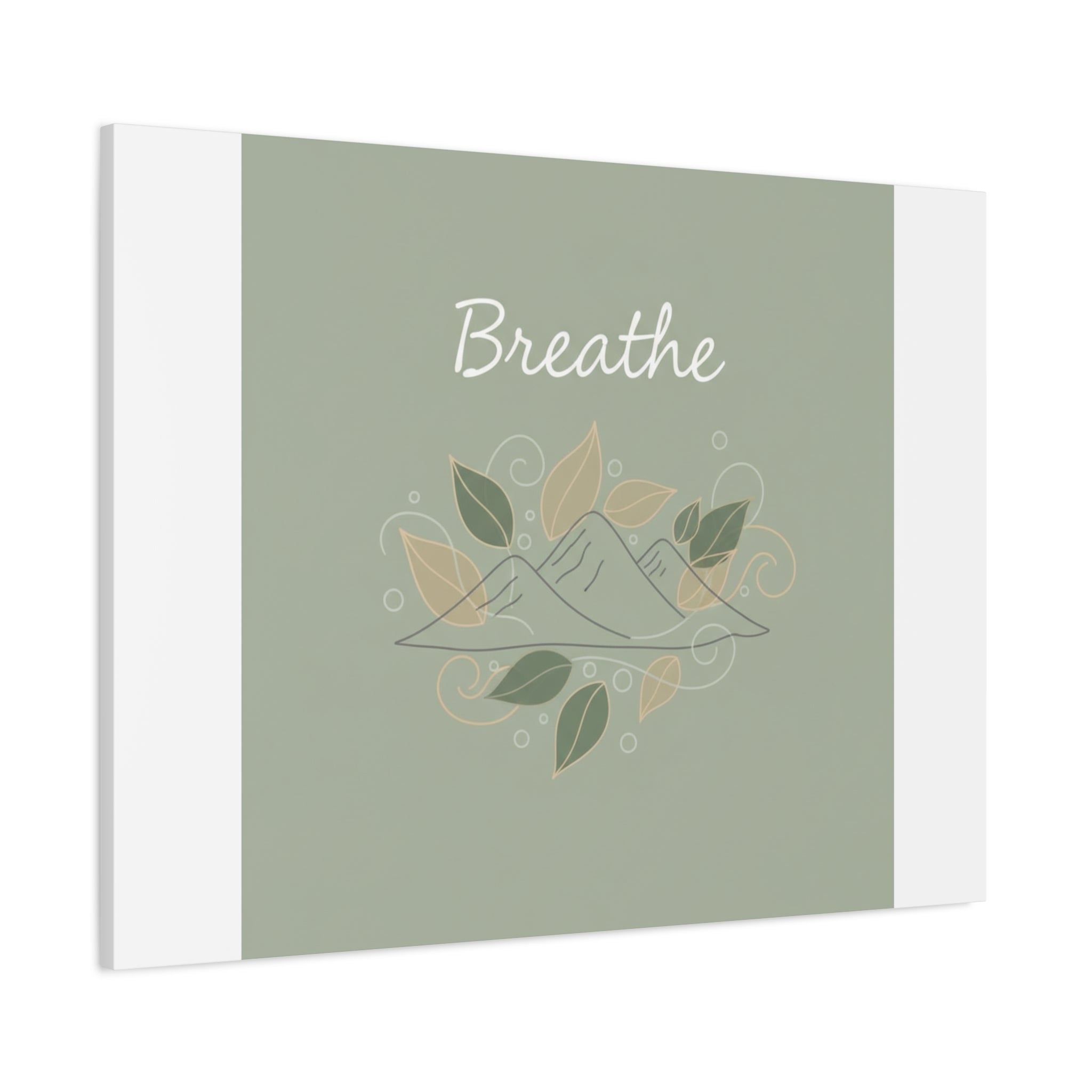 Breathe Mountain Line Canvas | Nature Symbols, Minimal Forest Wall Art