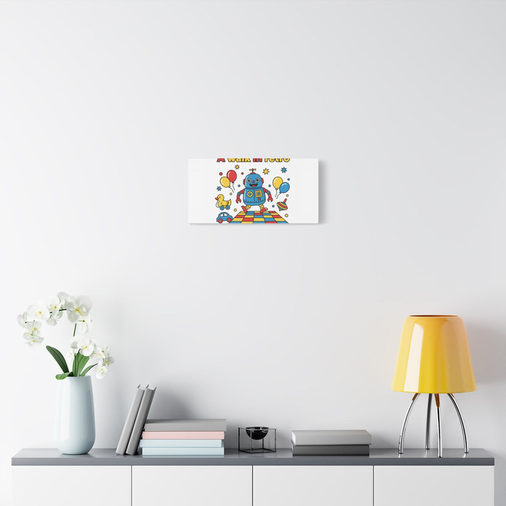 Retro Toy Robot Canvas | Throwback Kid, Primary Color Nostalgia