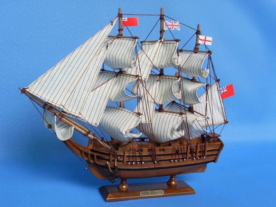 Wooden HMS Bounty Tall Model Ship 15""