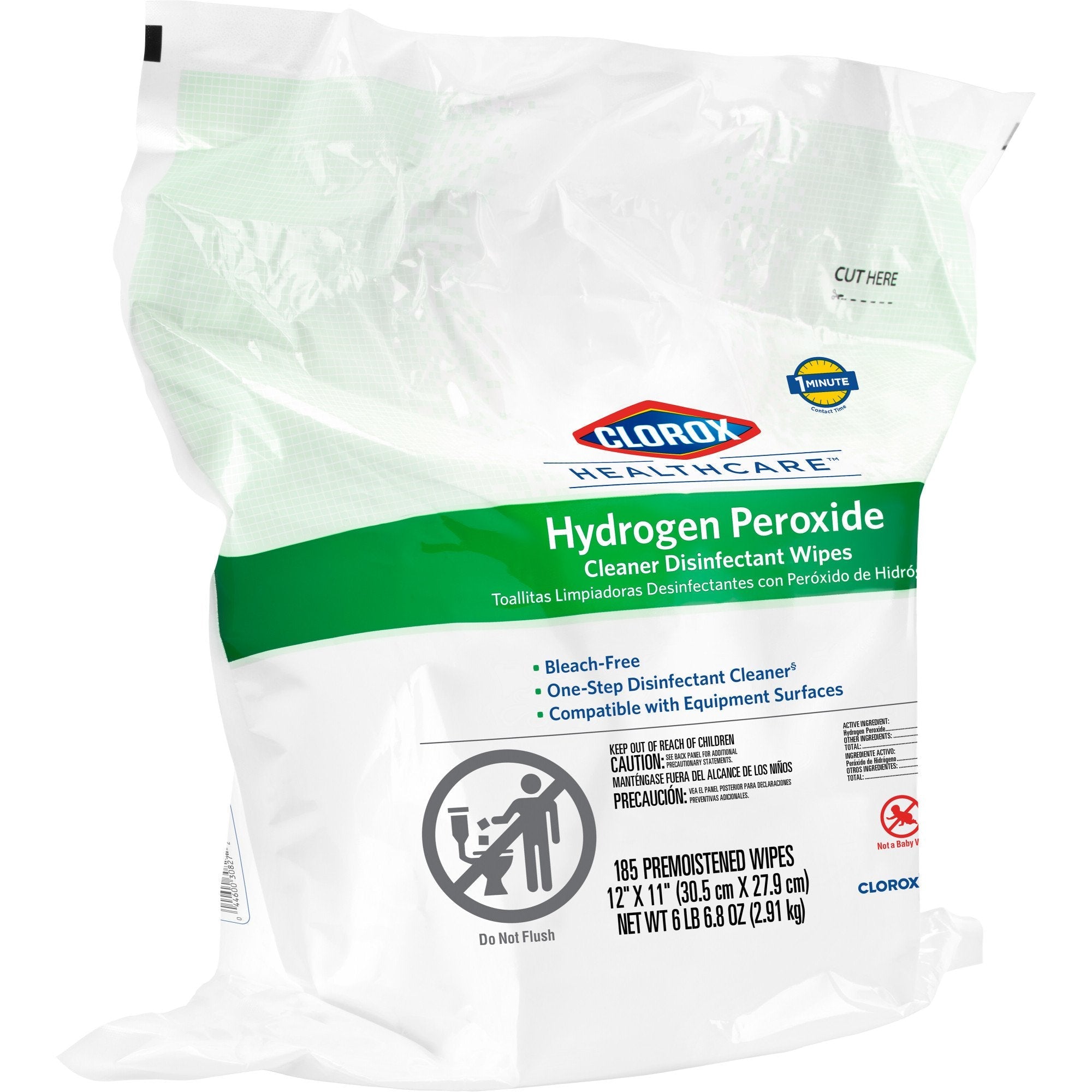 Clorox Healthcare® Hydrogen Peroxide Cleaner Disinfectant Wipes, Refill Pouch 30827