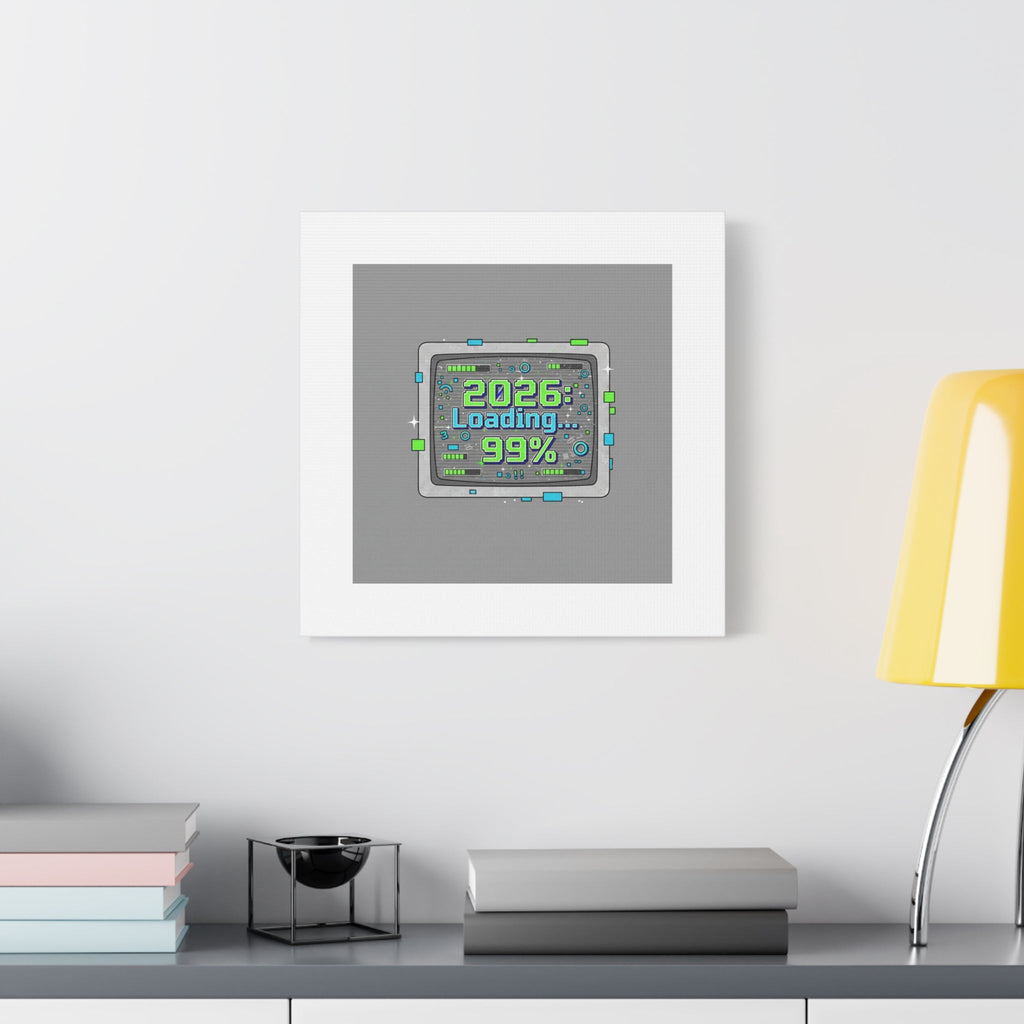 2026 Loading 99% Canvas | NYE countdown, retro system interface