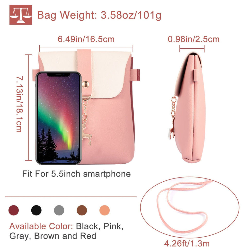 Women Girl Small Crossbody Bags PU Leather Messenger Bags Waterproof Clutch Purse Phone Wallet Pocket Pouch Satchel